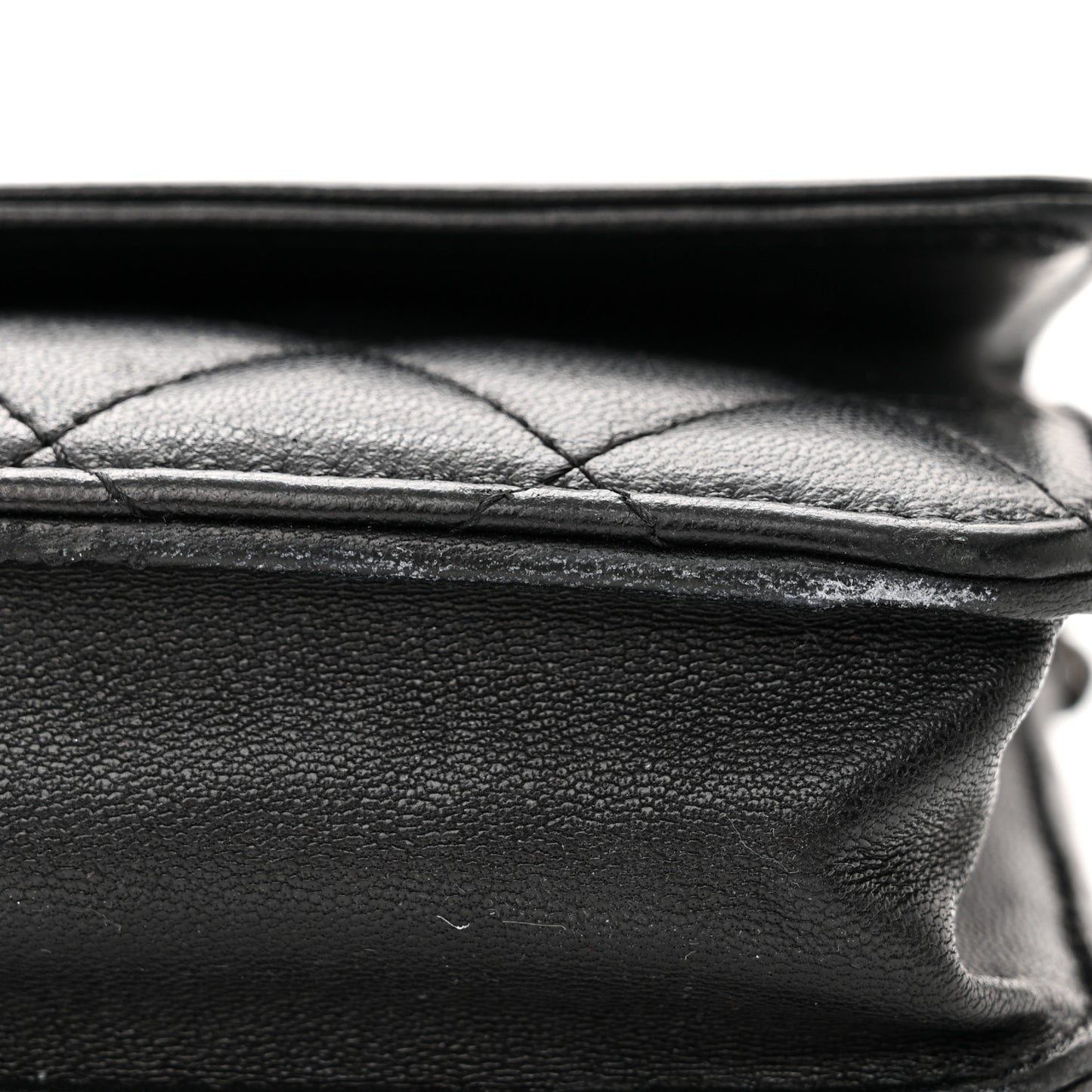Lambskin Quilted Boy Wallet On Chain WOC Black