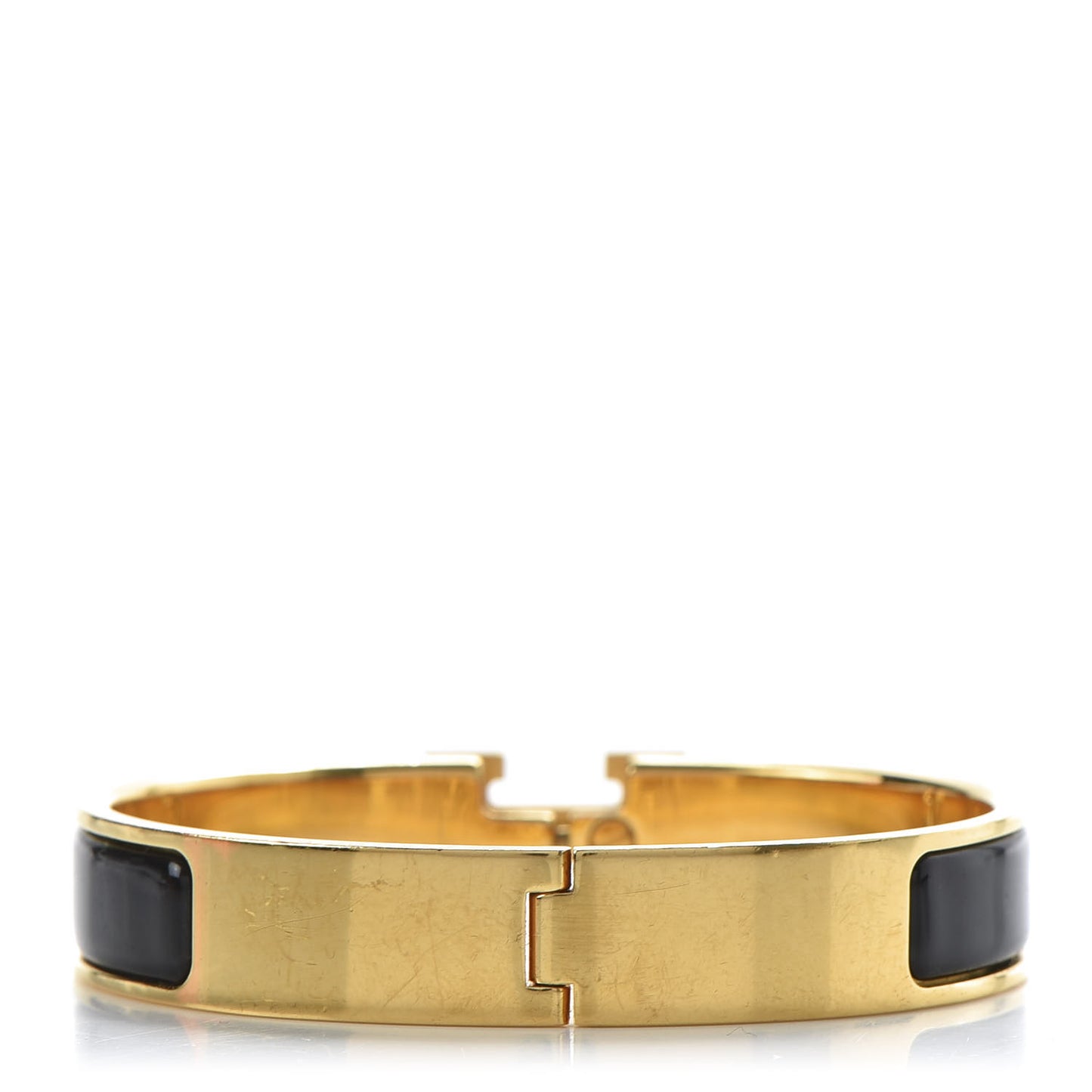 Enamel Narrow Clic Clac H Bracelet PM Black