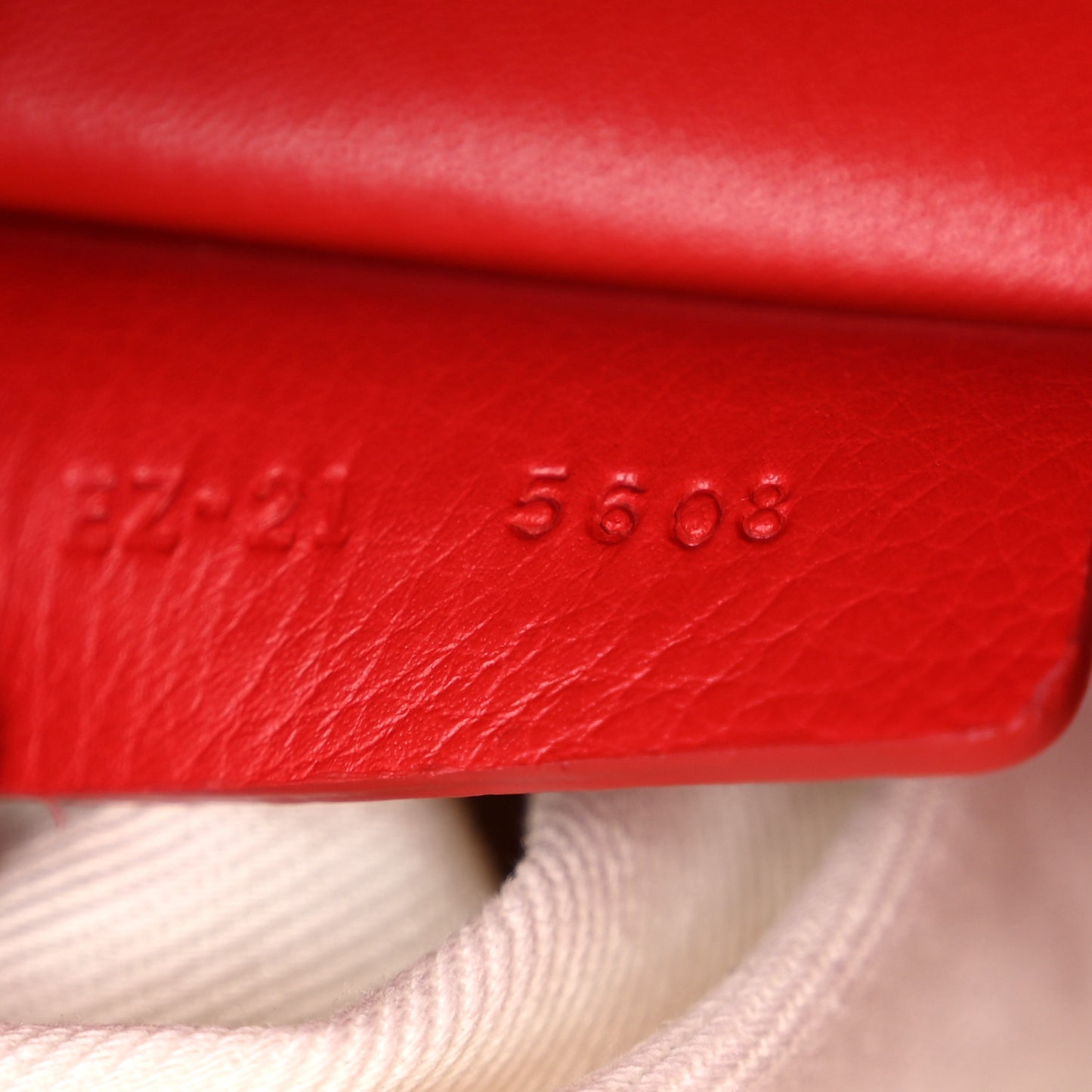 Natural Grain Calfskin Small Hug Bag Red