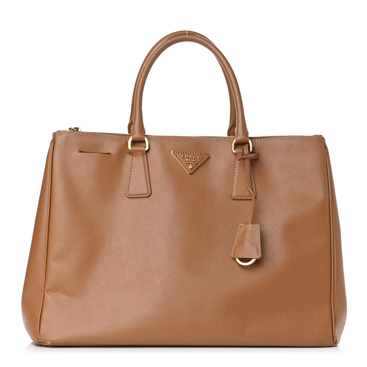 Prada Saffiano Large Galleria Double Zip Tote Caramel 1 of 11