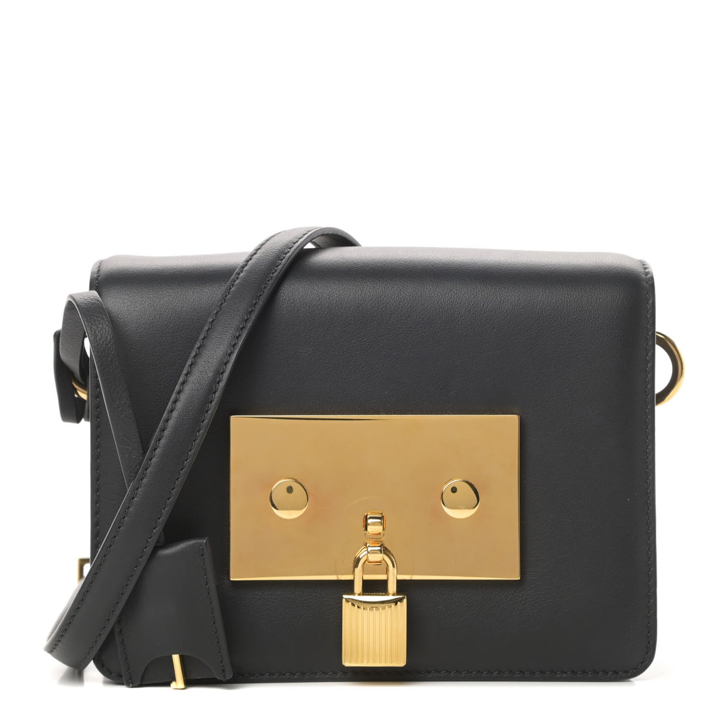 Calfskin Padlock Crossbody Black
