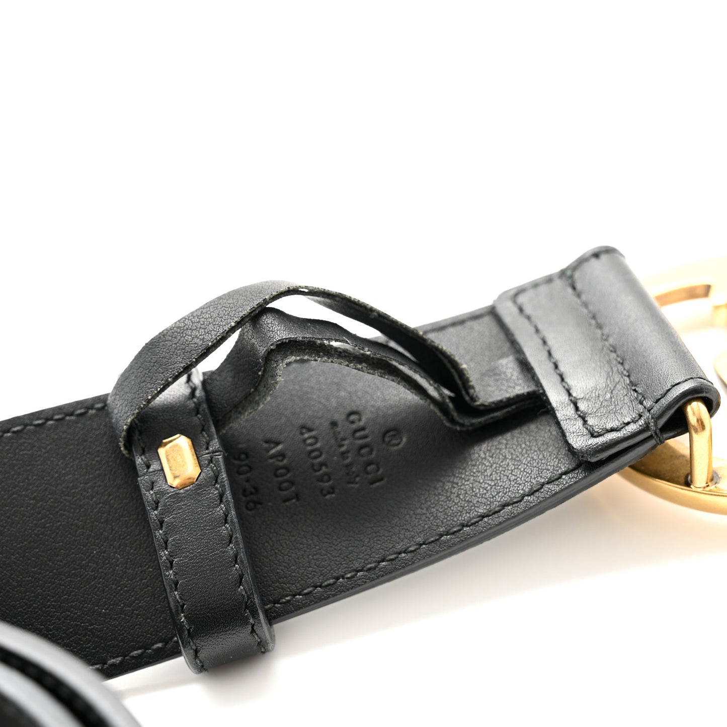 Plutone Calfskin Double G 40mm Belt 90 36 Black