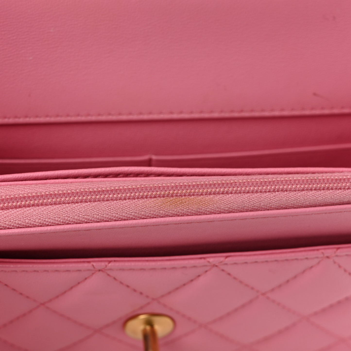 Lambskin Quilted Multicolor Top Handle Wallet On Chain WOC Light Pink