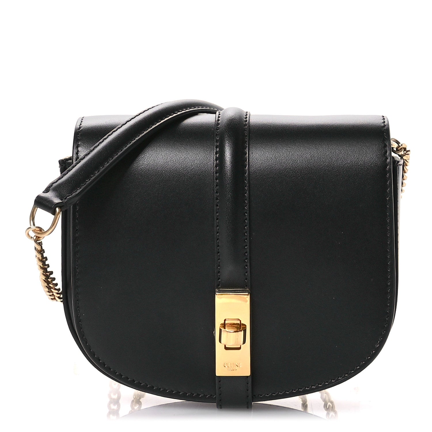 Celine Calfskin Besace Small 16 Wallet on Chain Black 1664988