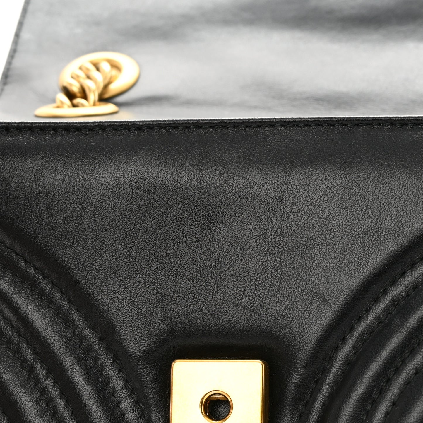 Calfskin Matelasse Mini GG Marmont Shoulder Bag Black