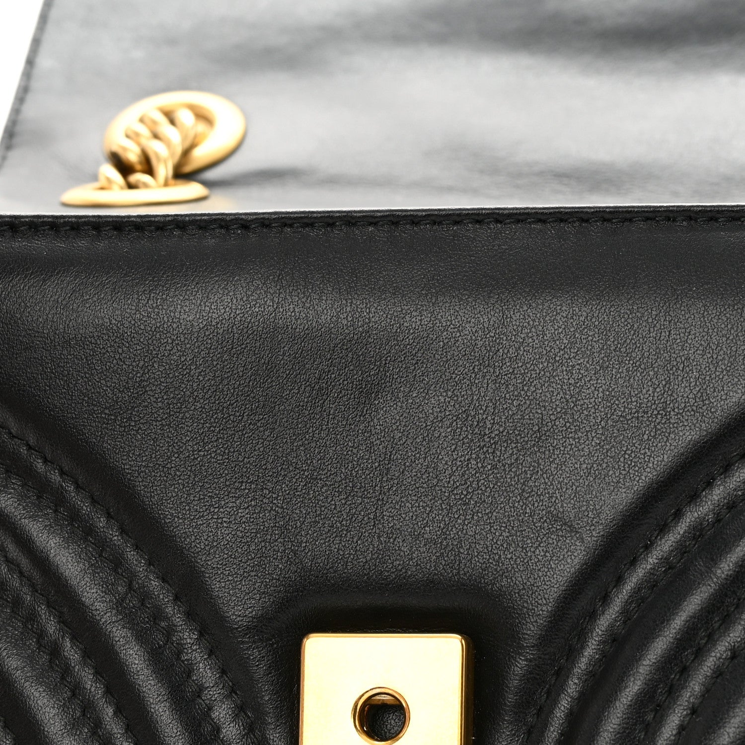 Gucci Calfskin Matelasse Mini GG Marmont Shoulder Bag Black 12 of 13
