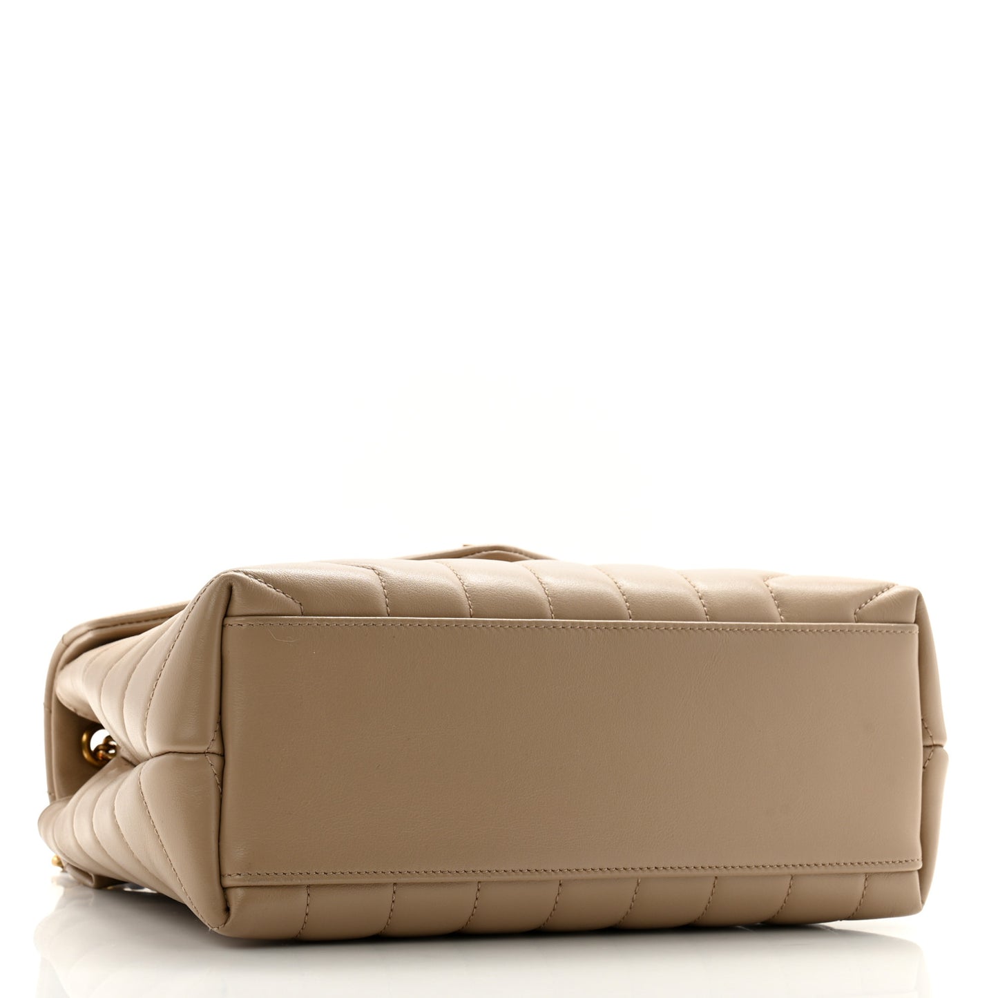 Calfskin Y Quilted Monogram Small Loulou Chain Satchel Dark Beige