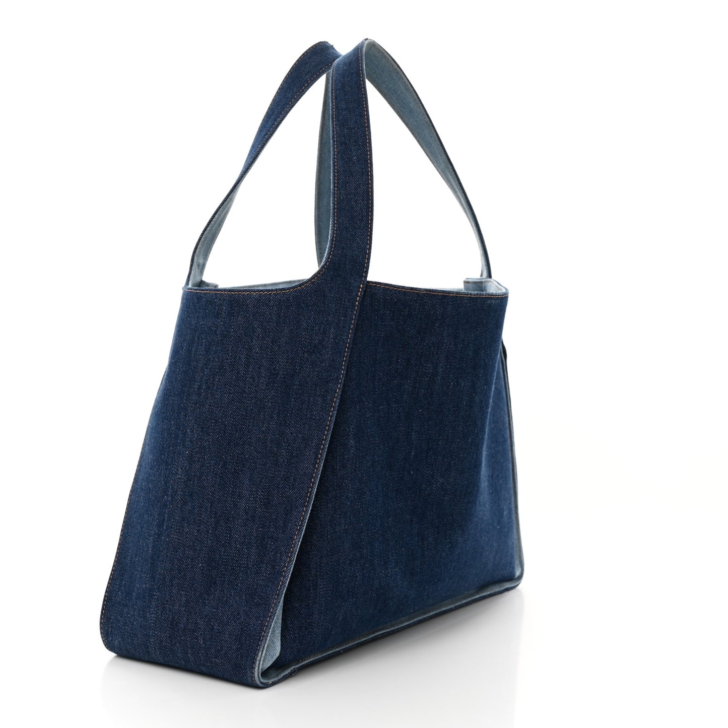 Denim East West Perforated Tote Blue