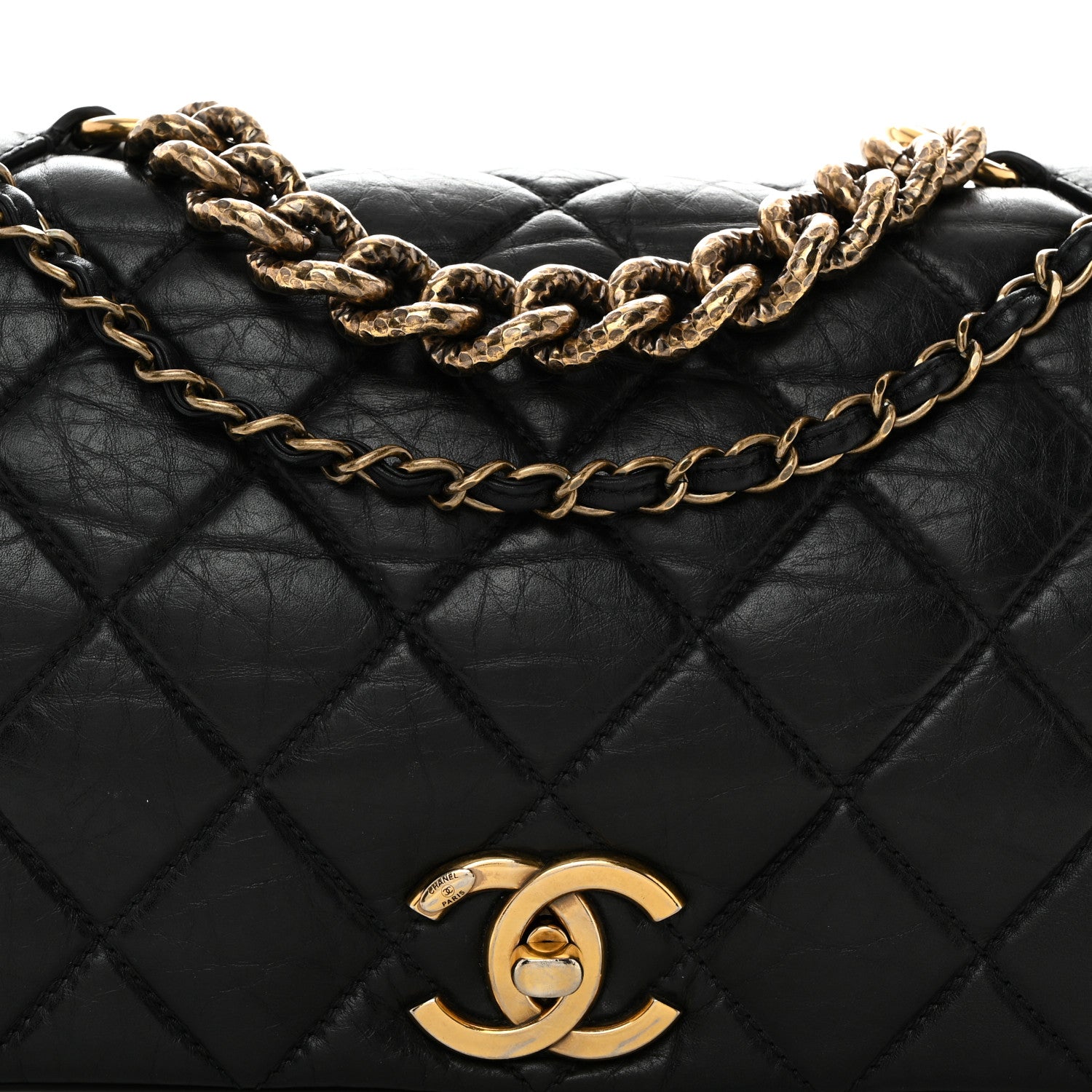 Chanel Aged Calfskin Quilted Small Pondichery Flap Black 8 of 10