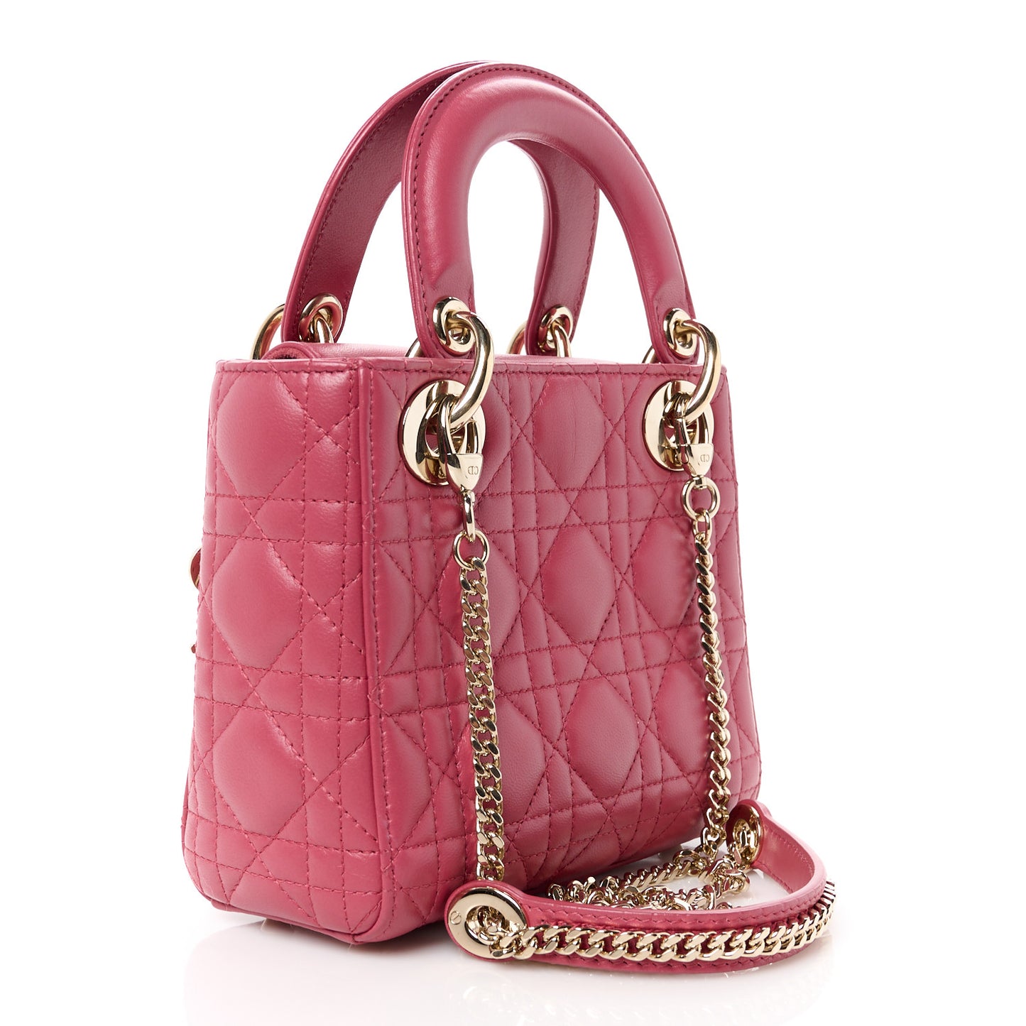 Lambskin Cannage Mini Lady Dior Pink