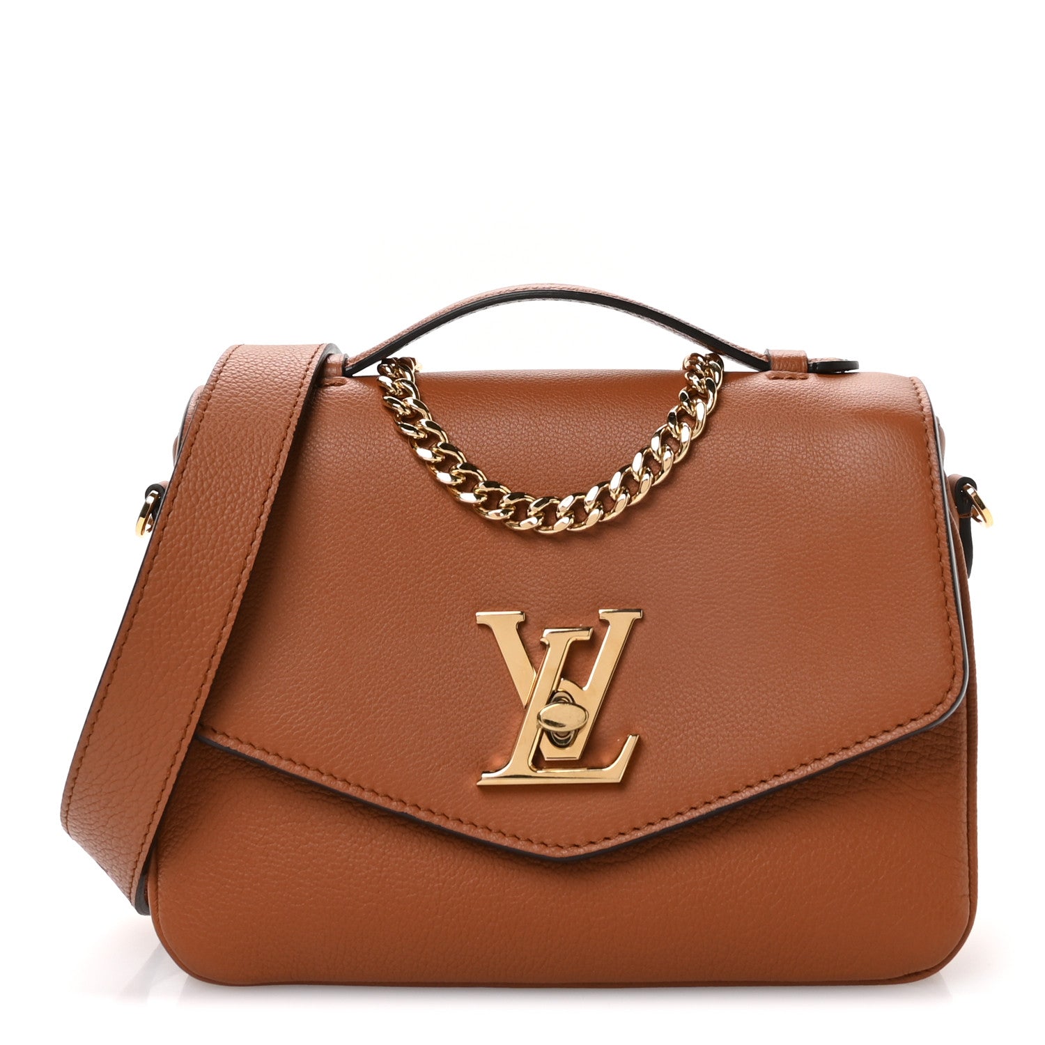 LOUIS VUITTON鞄 Louis Vuitton Grained Calfskin Lockme Oxford Cognac 1735271