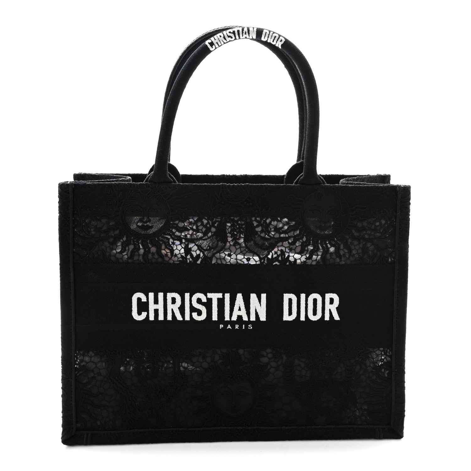 Christian Dior Embroidered 3D Macrame D-Lace Sun Medium Book Tote