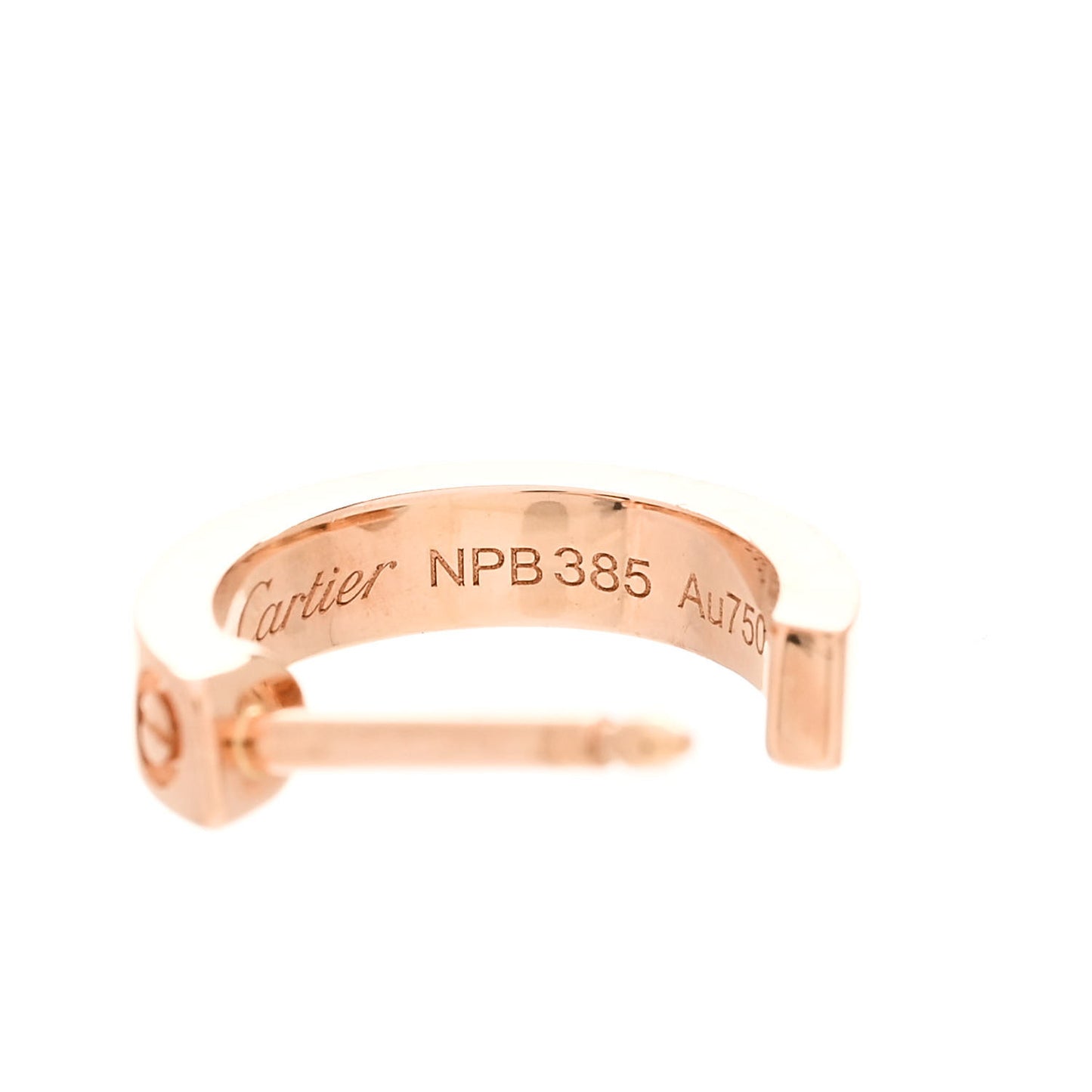 18K Pink Gold Small LOVE Hoop Earrings
