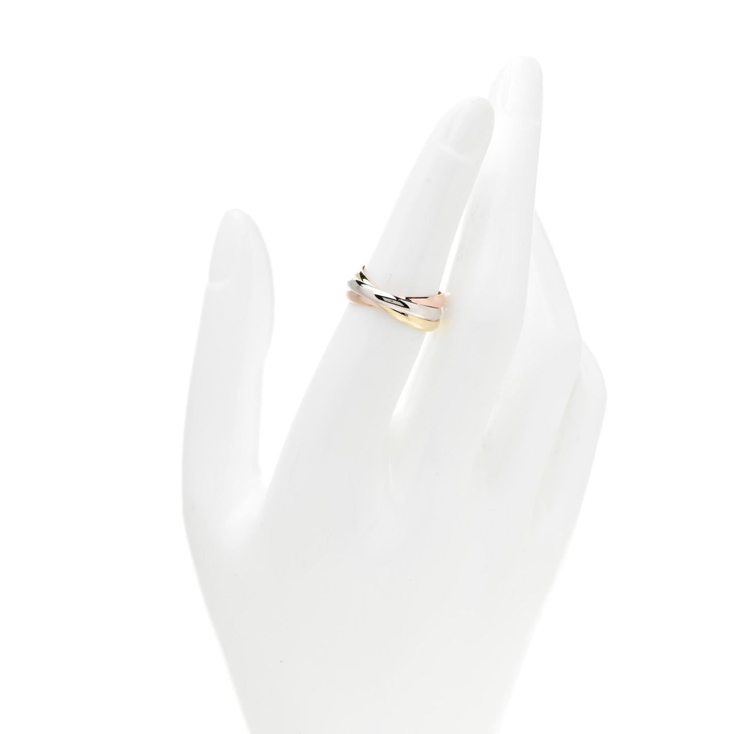 18K Pink Yellow White Gold Small Trinity Ring 51 5.75