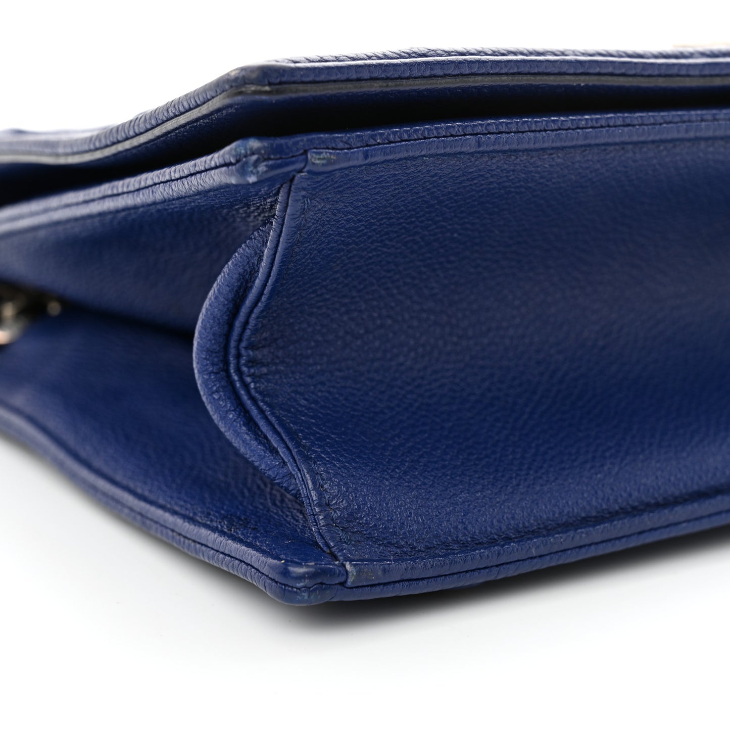 Grained Calfskin Medium Diorama Flap Bag Blue