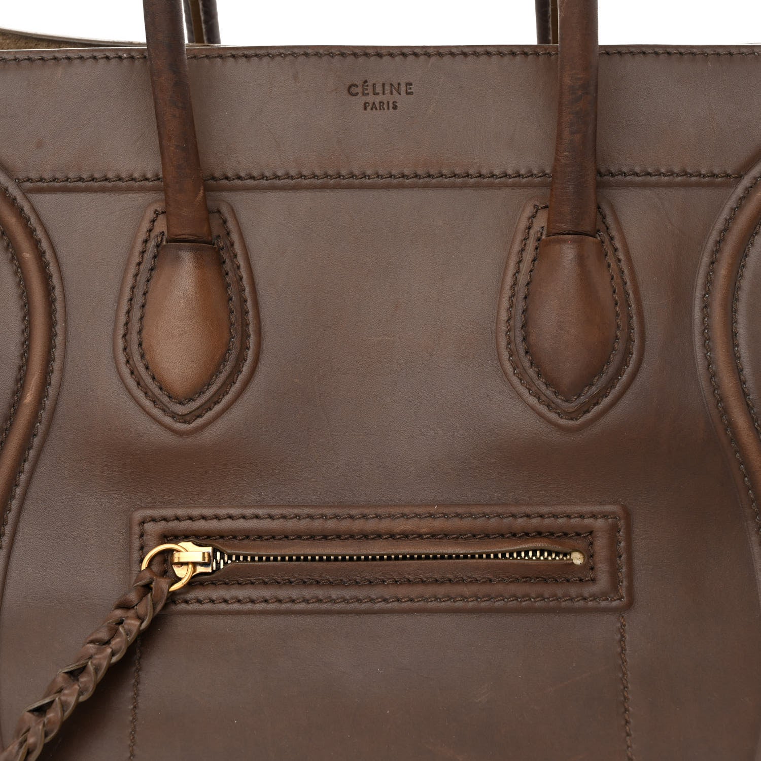 Celine Supple Calfskin Medium Phantom Luggage Taupe 8 of 17
