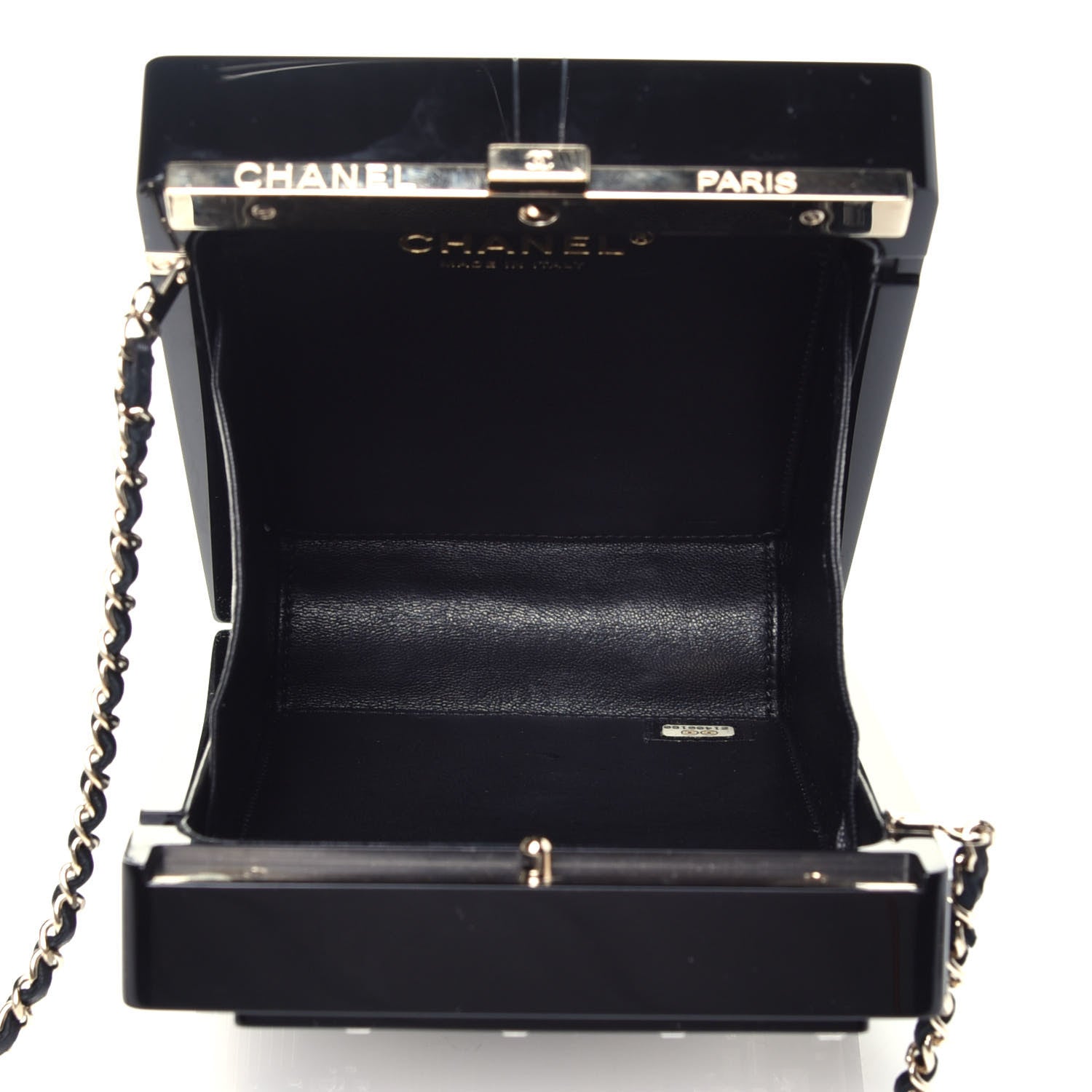 Chanel Plexiglass Strass Mosaic No 5 Minaudière Clutch Black Gold 5 of 9