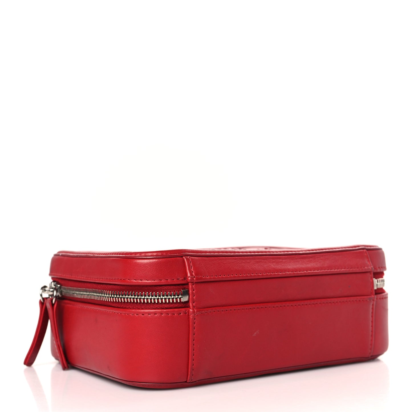 Lambskin Quilted Medium CC Filigree Vanity Case Dark Red