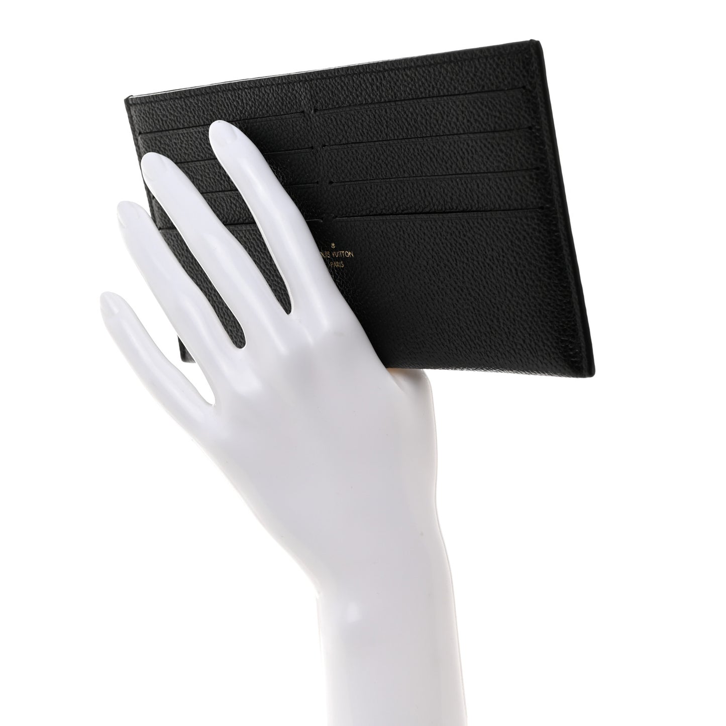 Calfskin Felicie Chain Wallet Card Holder Insert Black