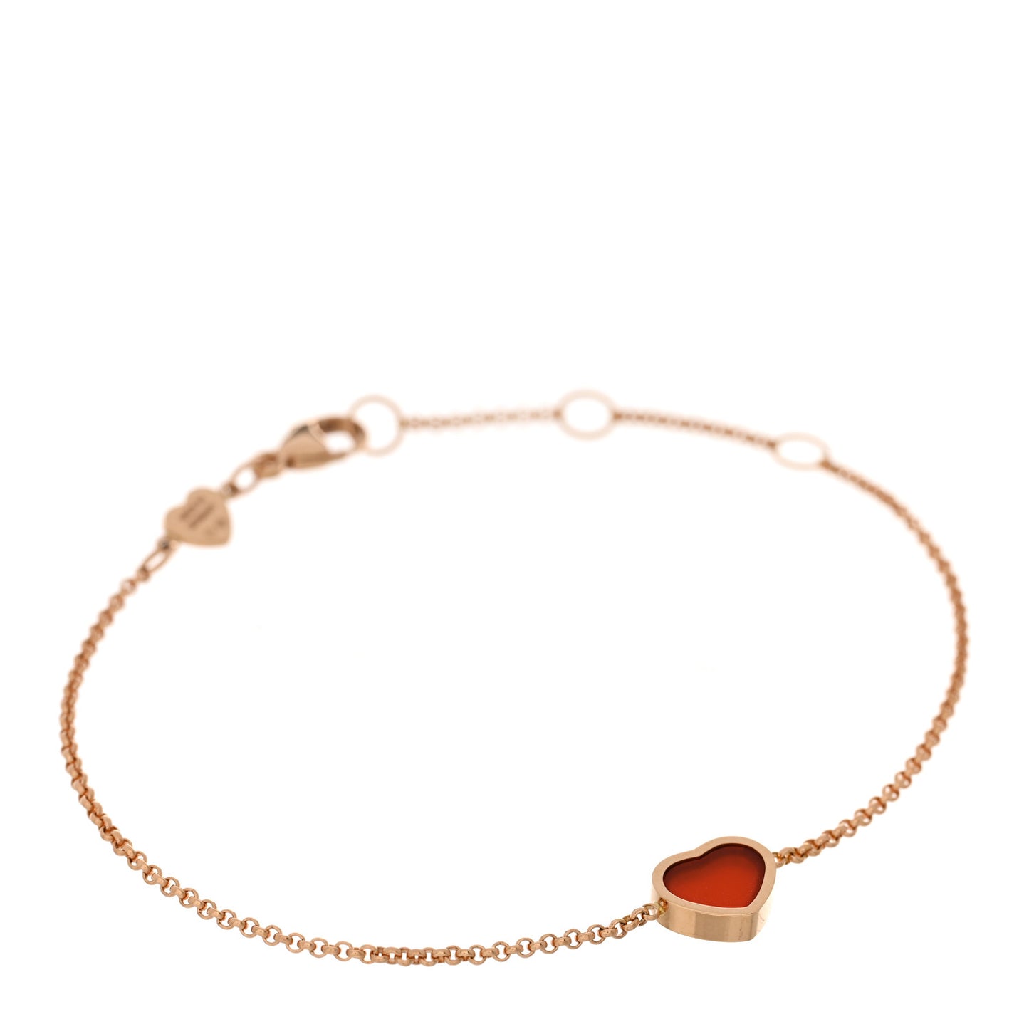 18K Rose Gold Carnelian My Happy Hearts Bracelet