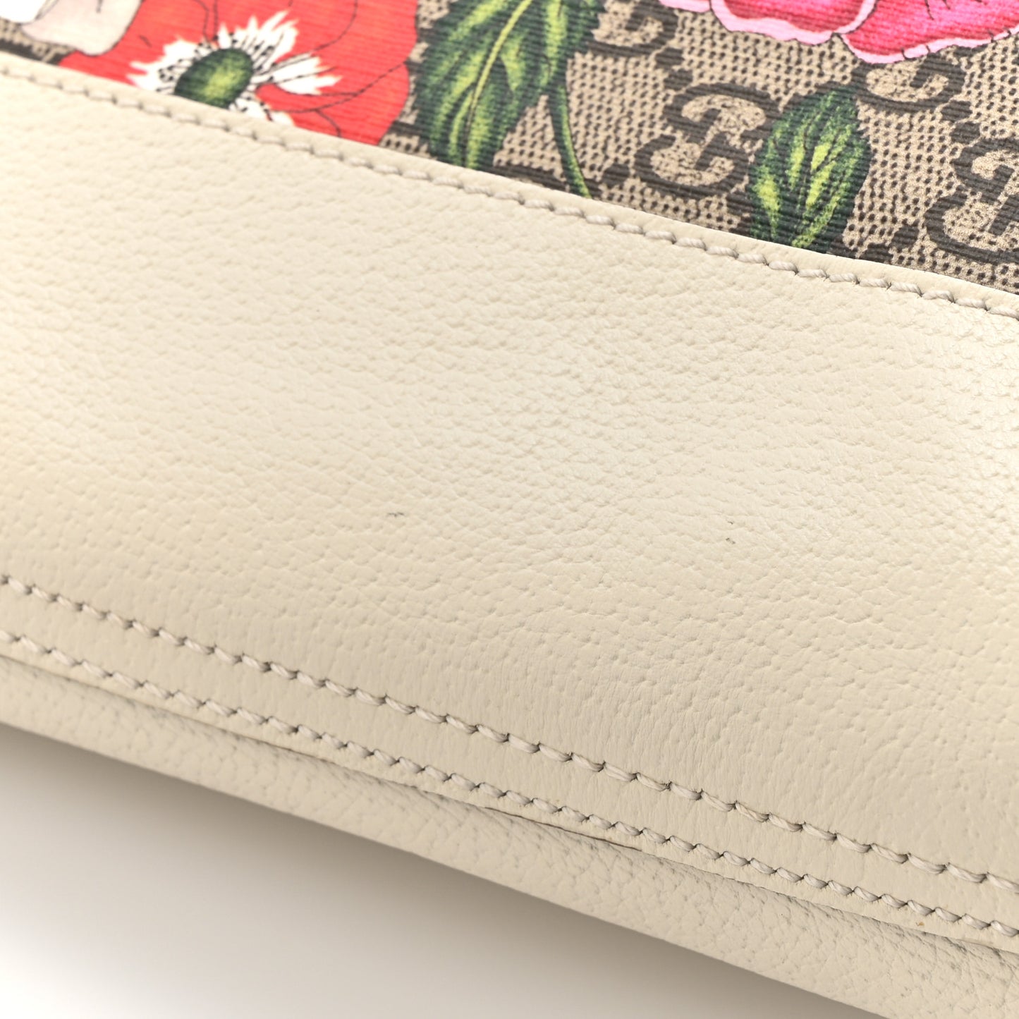 GG Supreme Monogram Flora Web Ophidia Vertical Shopping Tote White