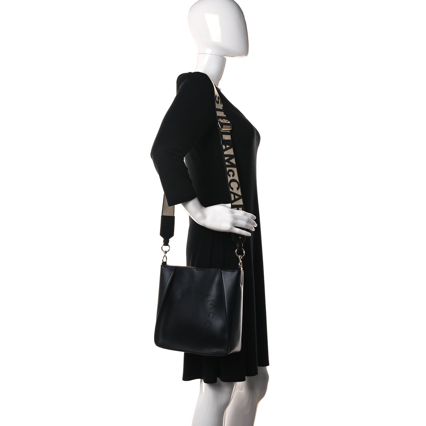 Eco Alter Nappa Perforated Logo Mini Crossbody Black