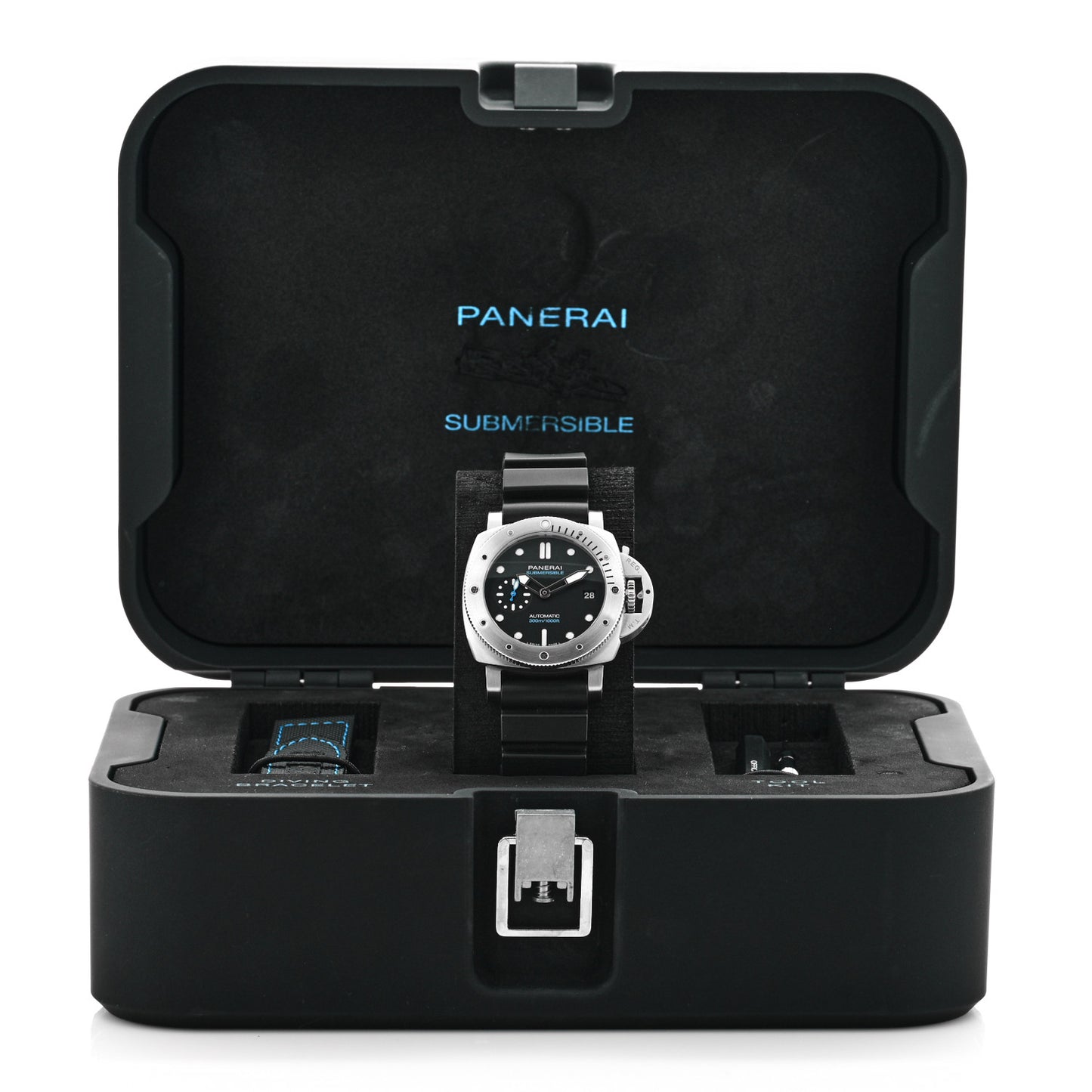 Stainless Steel Rubber 42mm Luminor Submersible Automatic Watch Black PAM00973