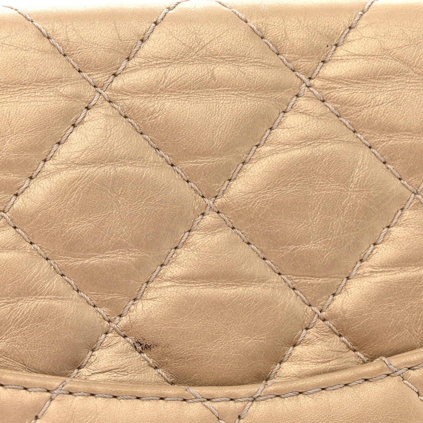 Metallic Aged Calfskin Quilted 2.55 Reissue 226 Flap Gold
