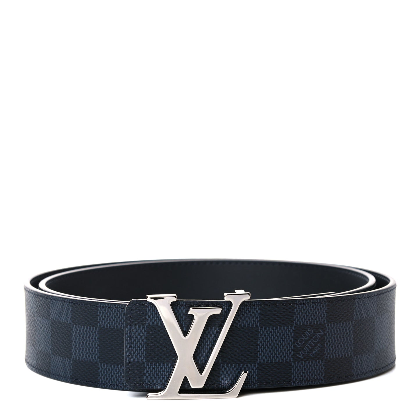 Damier Cobalt Calfskin 40mm LV Initiales Reversible Belt 100 40 Black