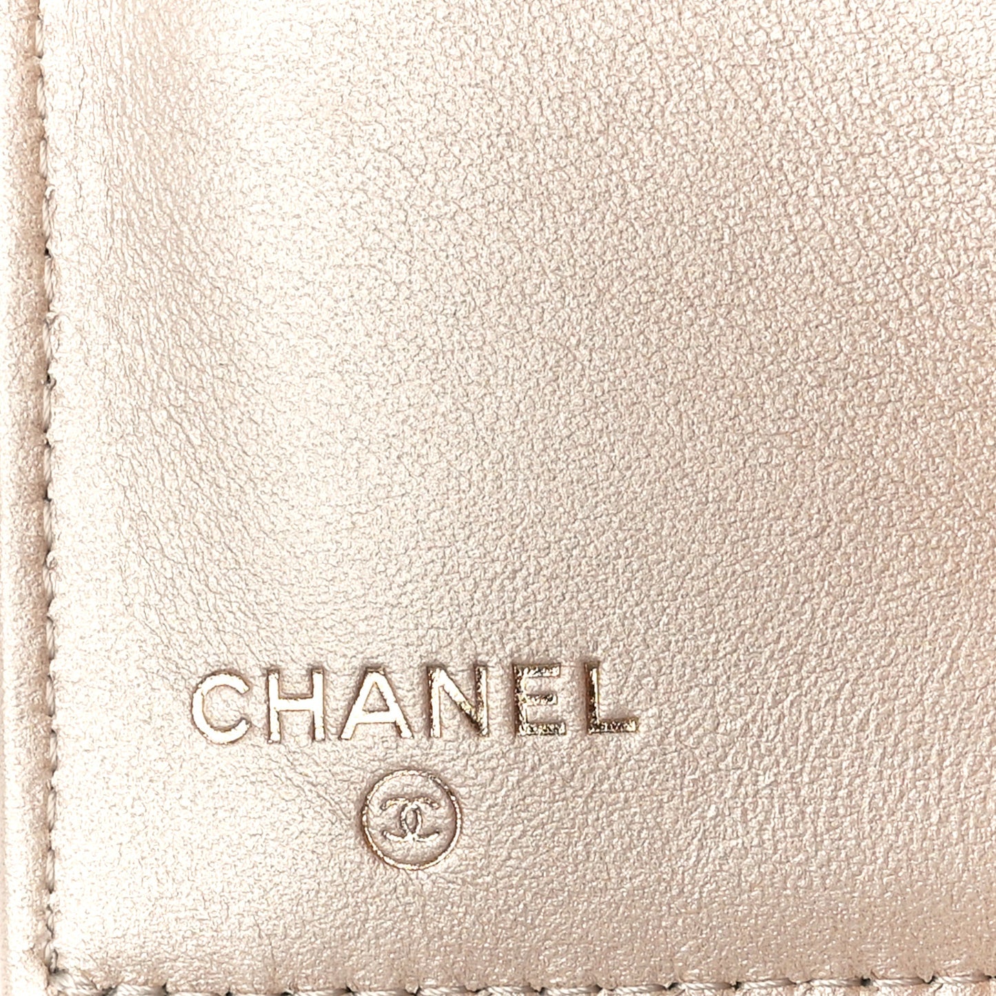 Metallic Lambskin Quilted Medium Flap Wallet Gold