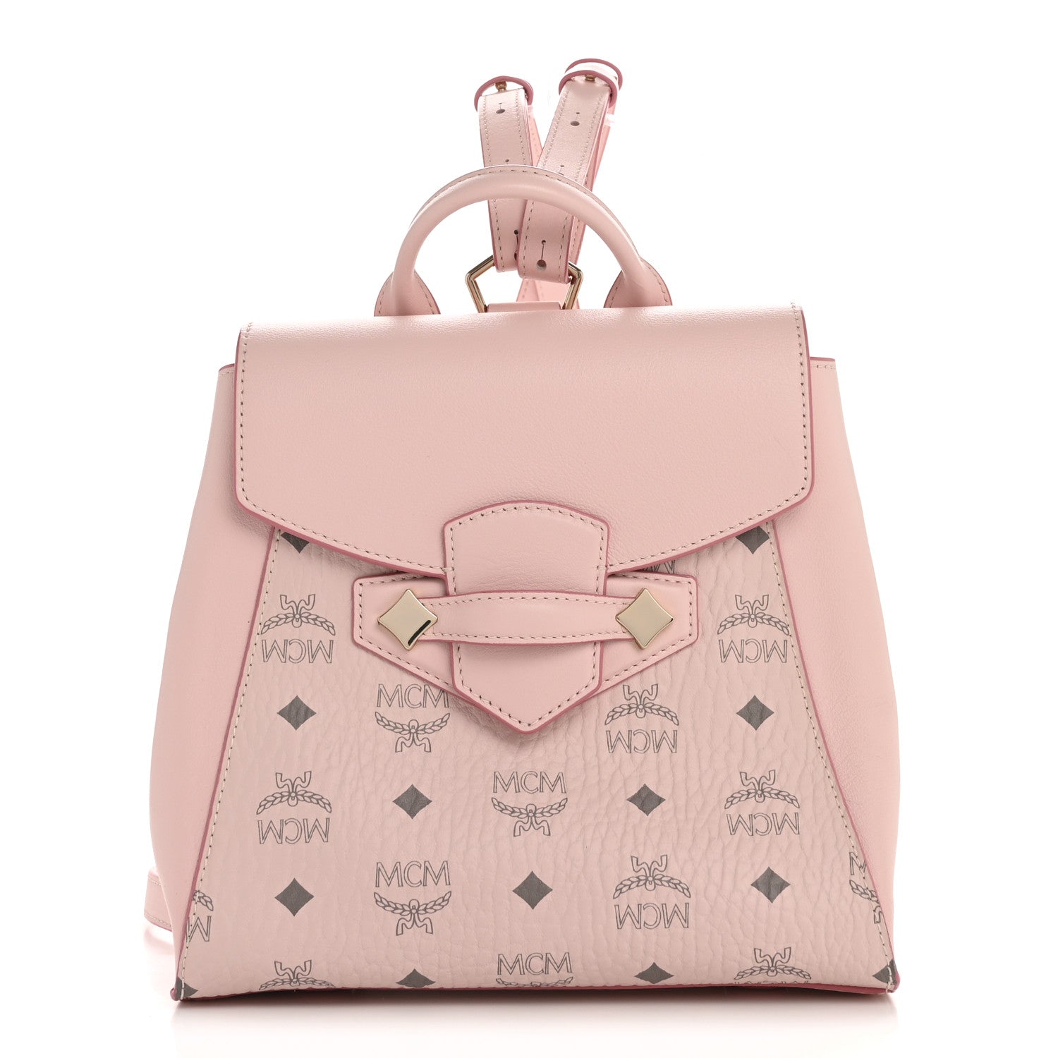 essential mini crossbody backpack in visetos MCM Calfskin Essential Visetos Small Backpack Powder Pink 1767221 –  FASHIONPHILE