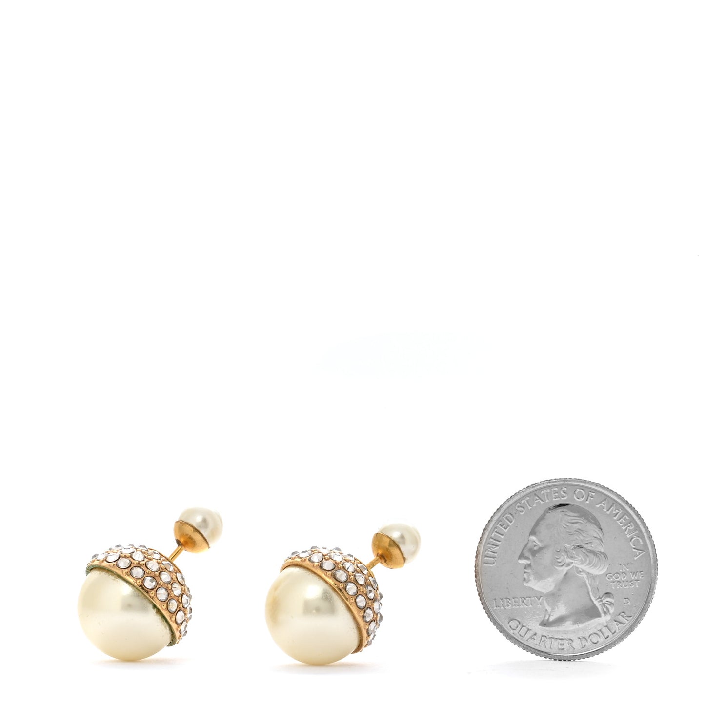 Crystal Pearl Dior Tribales Earrings Gold