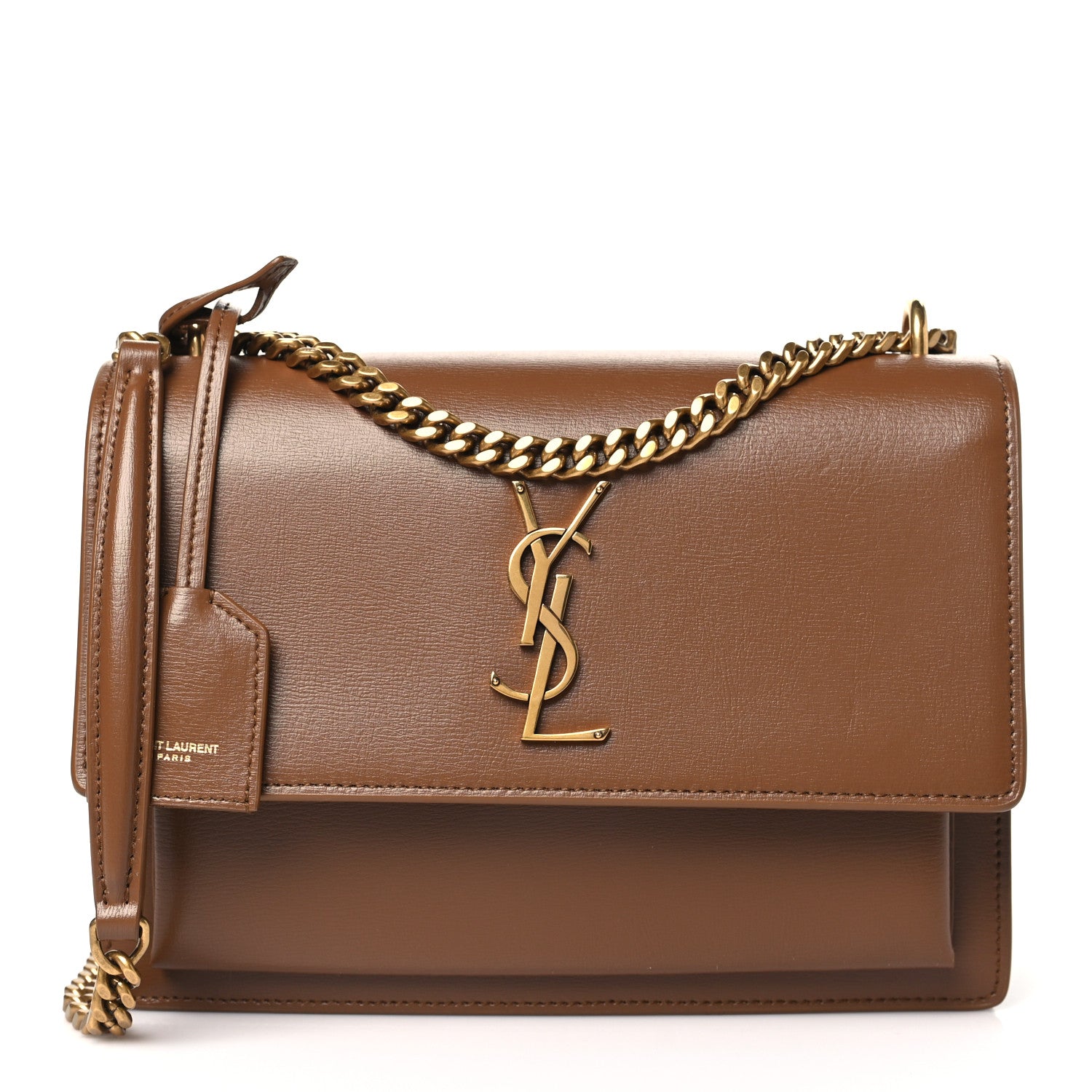 Saint Laurent Smooth Calfskin Medium Monogram Sunset Satchel Fox