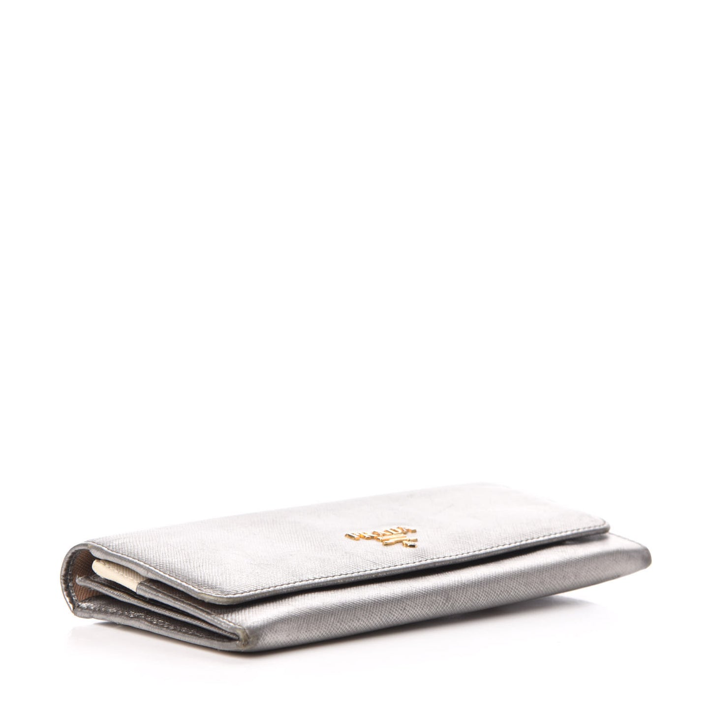Metallic Saffiano Colour Continental Flap Wallet Cromo