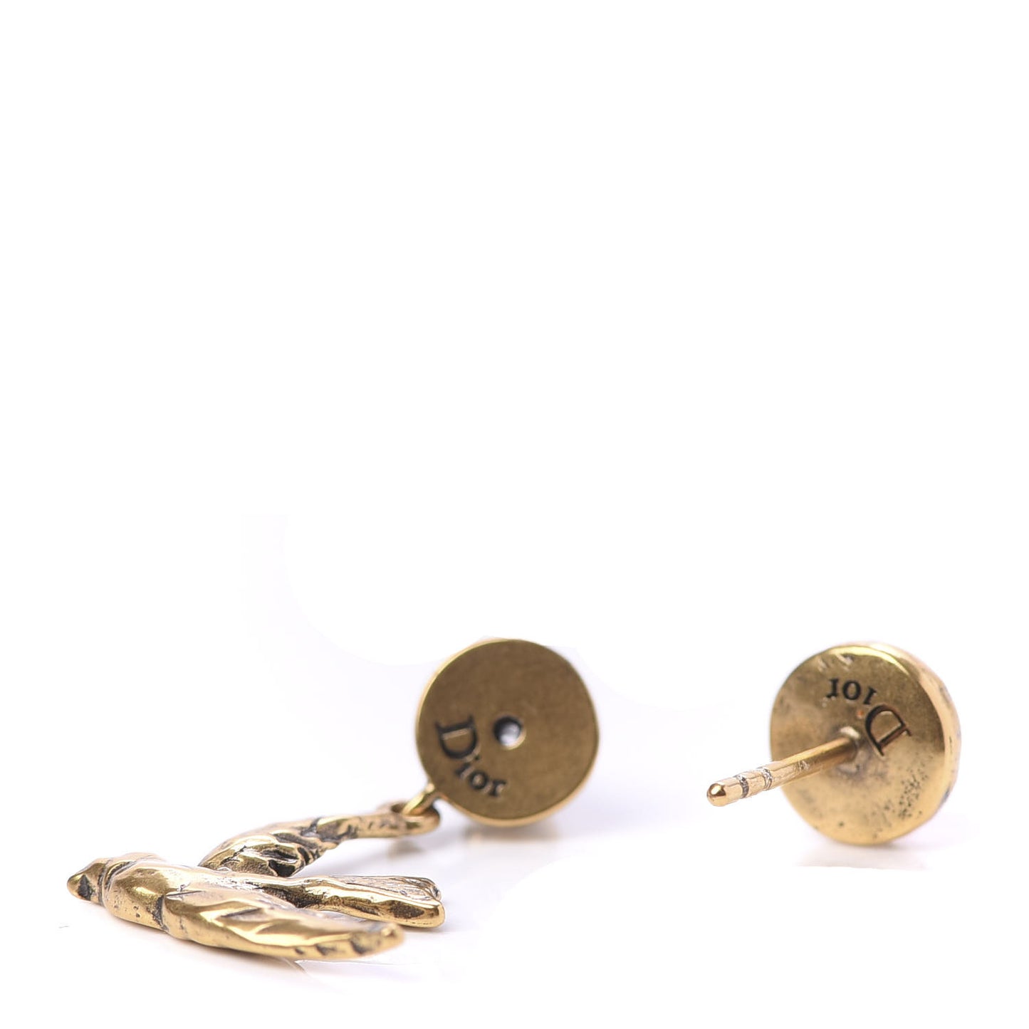 Metal Resin Le Printemps de Dior Earrings Aged Gold Pink