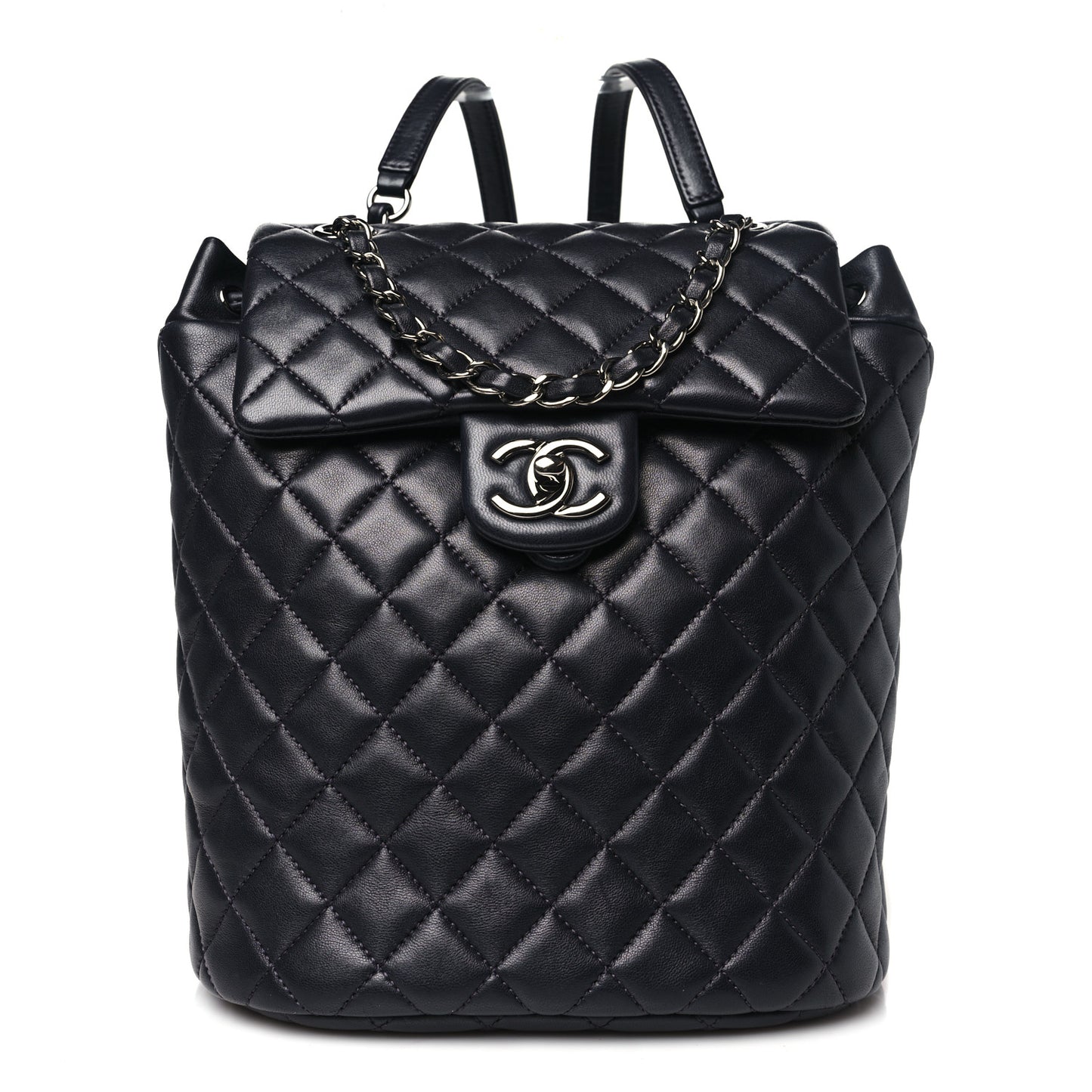 Lambskin Quilted Small Urban Spirit Backpack Navy