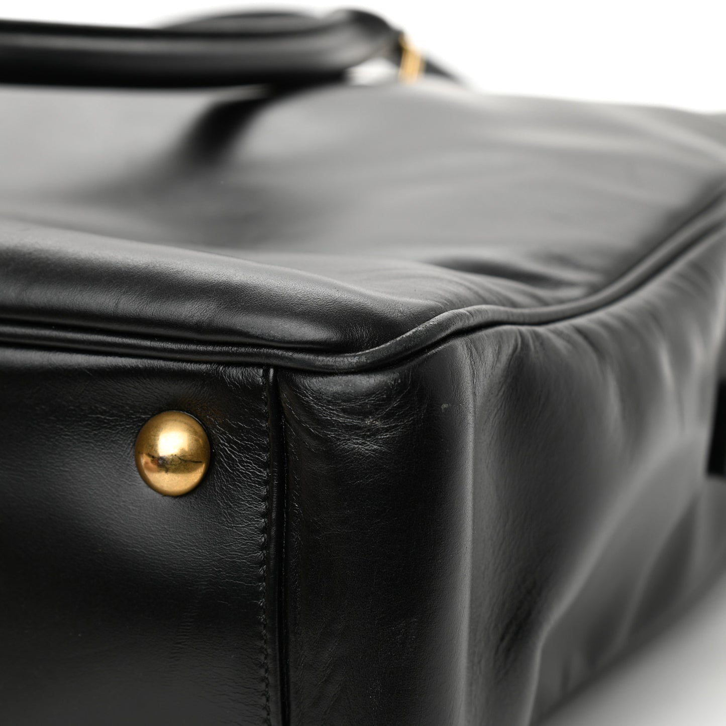 Calfskin Small Classic Duffle Briefcase Black