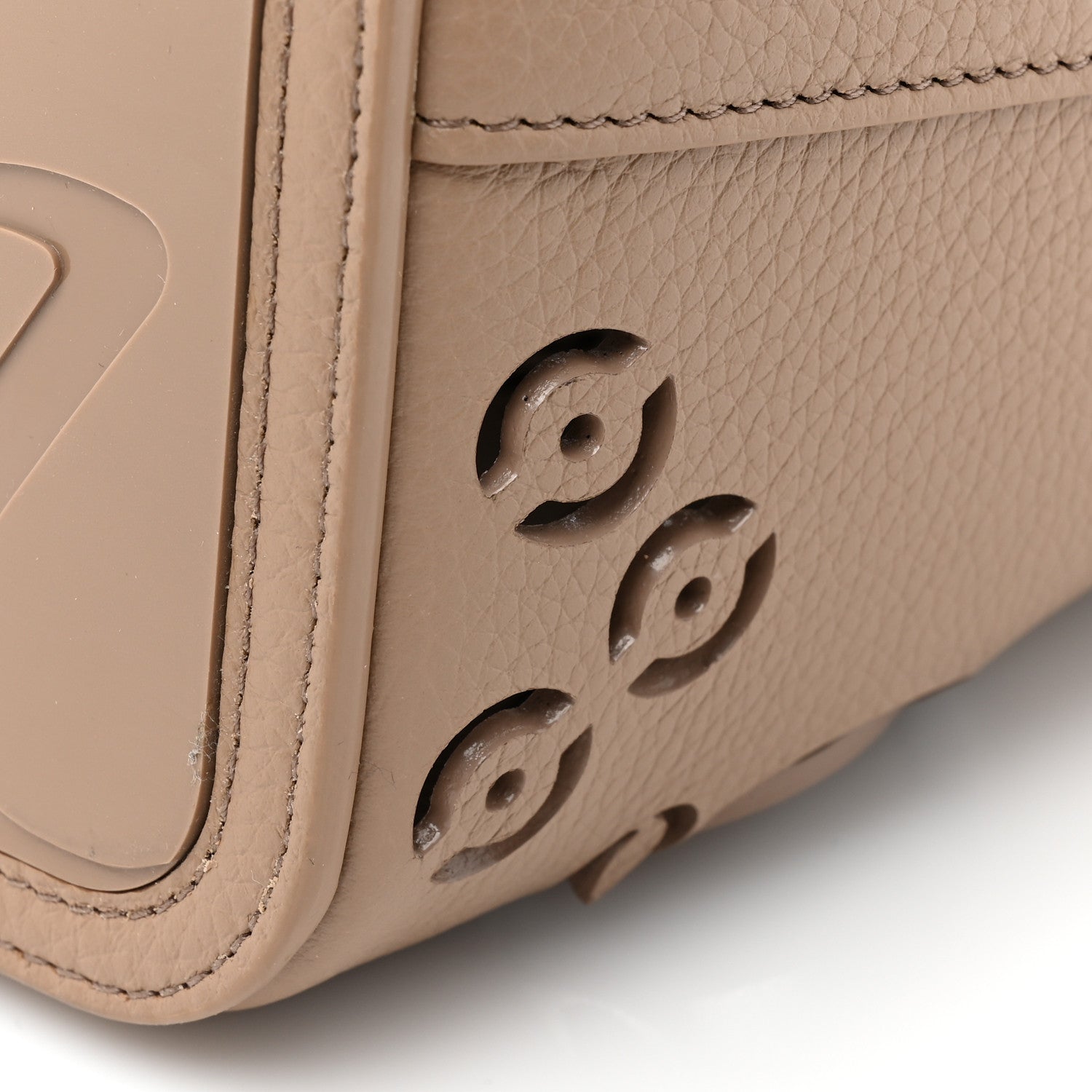 Christian Louboutin Calfskin Perforated Loubinthesky Large Cabarock Spikes Tote Roca 9 of 9