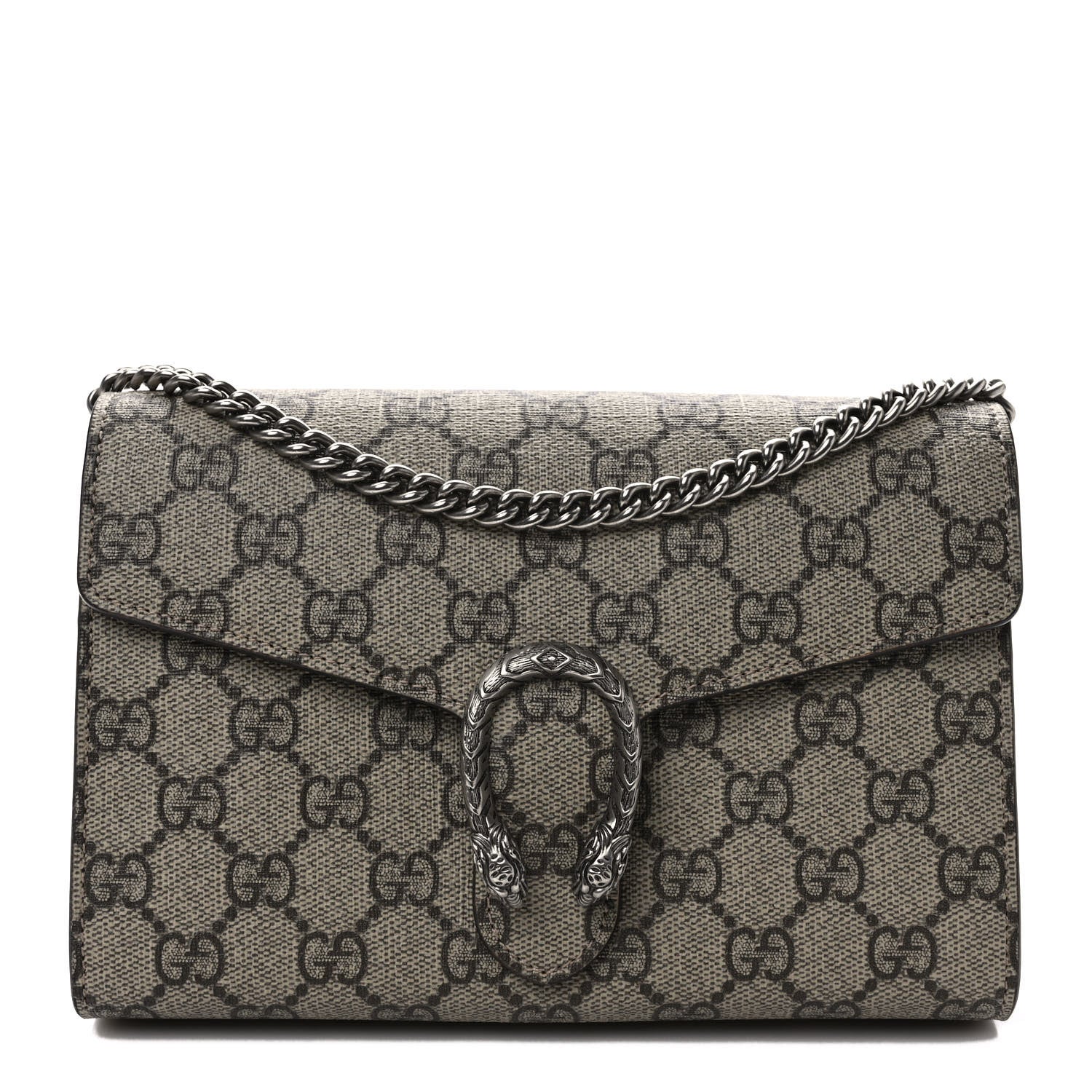 GG Supreme Monogram Mini Dionysus Chain Wallet Beige Taupe