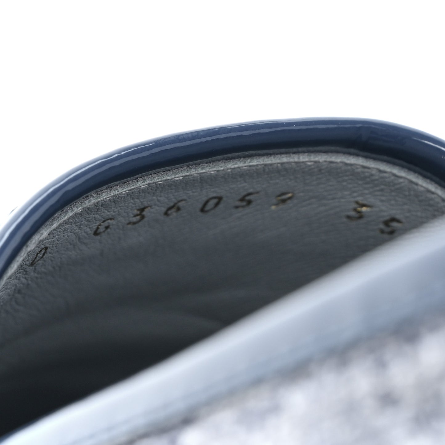 Fabric Patent Calfskin CC Espadrilles 35 Blue