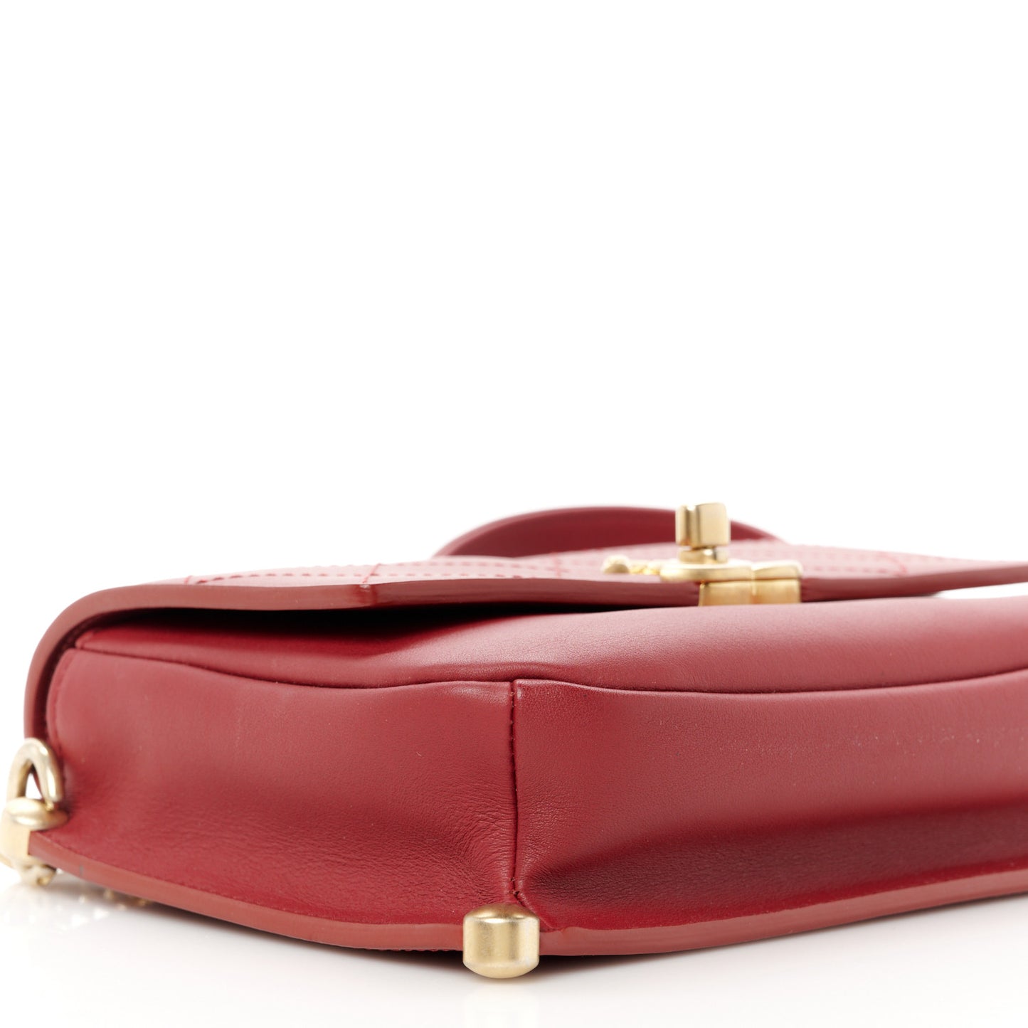 Calfskin Stitched Flap Red