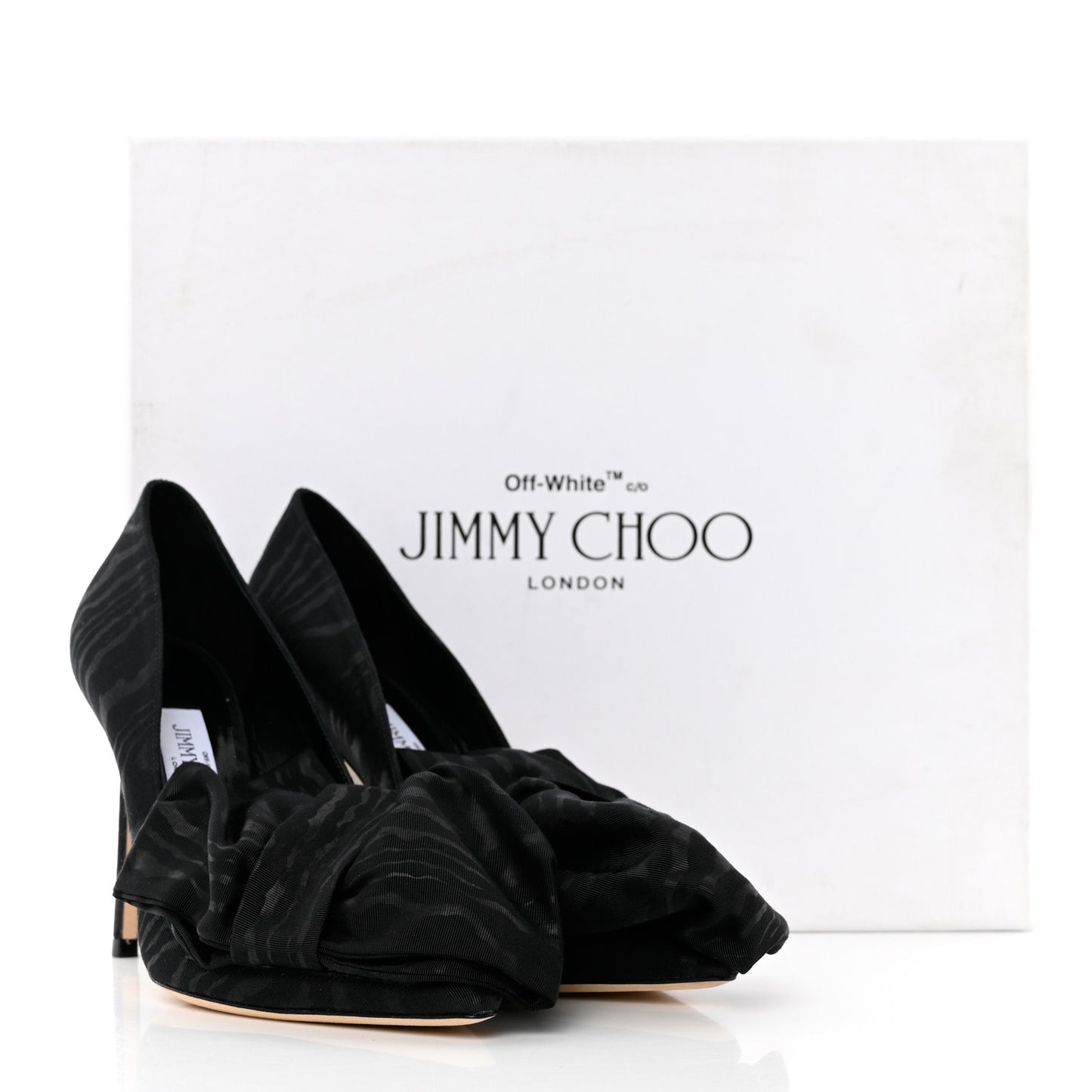 x Off White Moire Mary 100 Pumps 36 Black