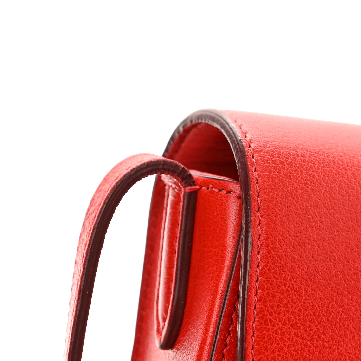 Celine Grained Calfskin Small Trotteur Coquelicot 11 of 12