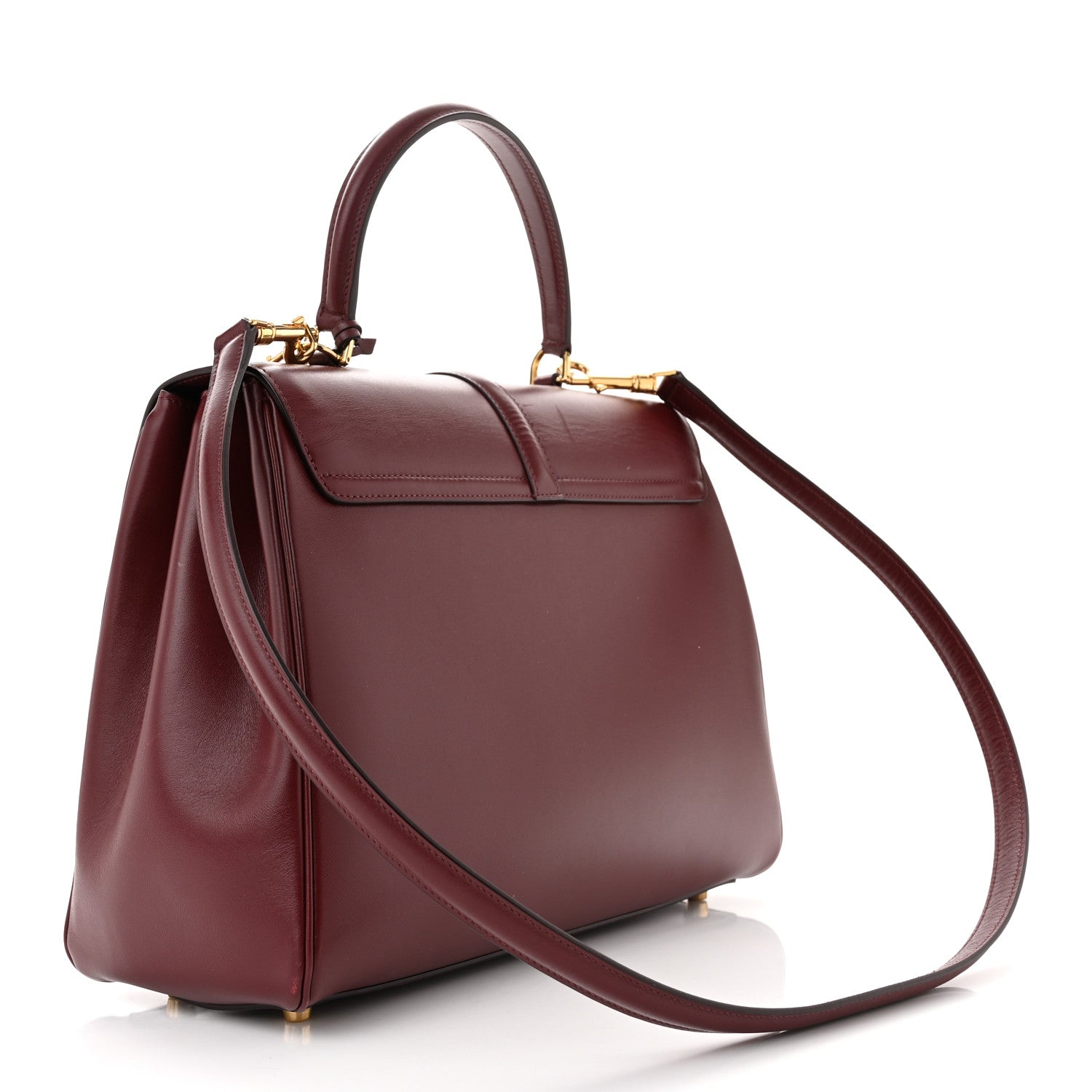Celine Satinated Calfskin Medium 16 Top Handle Bag Light Burgundy 3 of 11