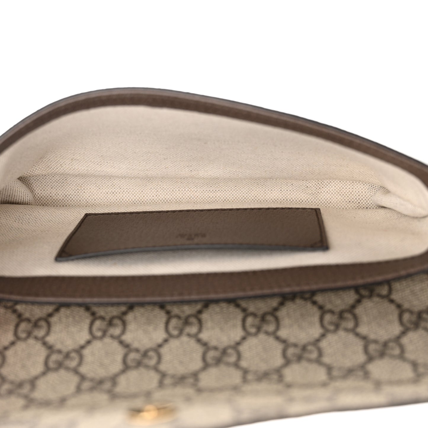 GG Supreme Monogram Textured Dollar Calfskin Web Mini Ophidia Envelope Shoulder Bag Beige Ebony