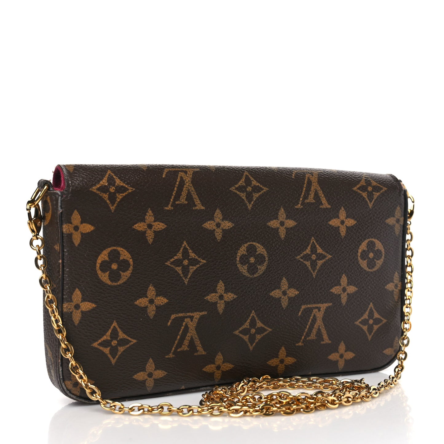 Monogram Pochette Felicie Chain Wallet Fuchsia