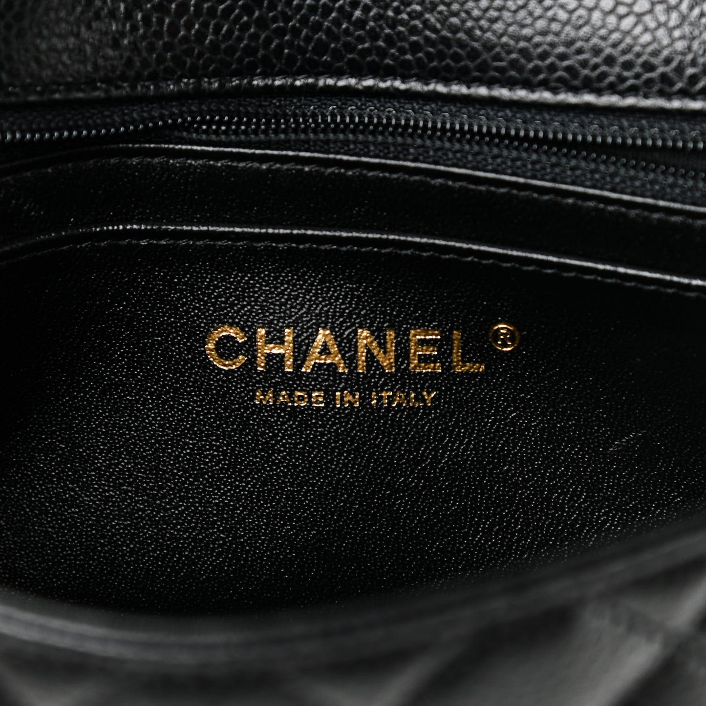 Caviar Quilted Mini Rectangular Flap Black