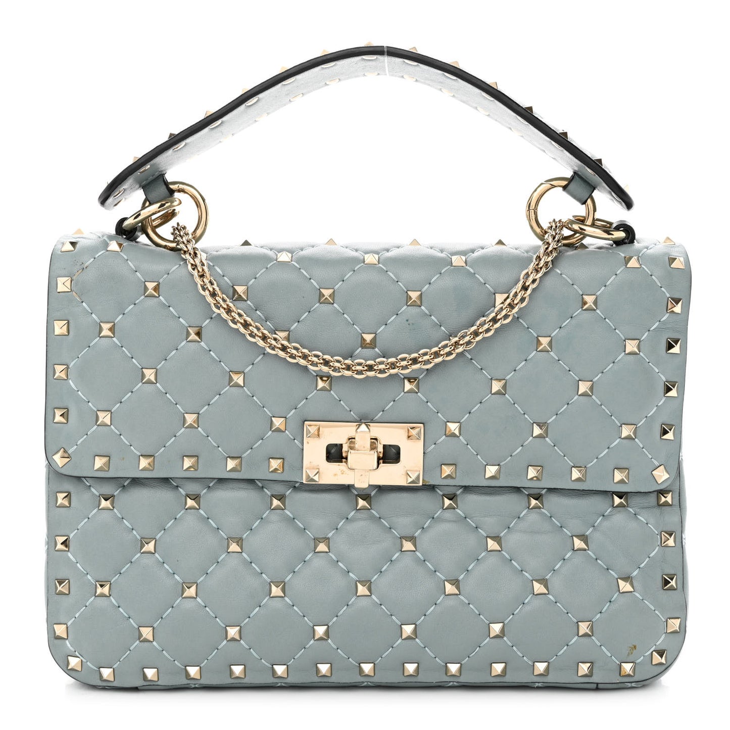 Nappa Medium Rockstud Spike Shoulder Bag Nube