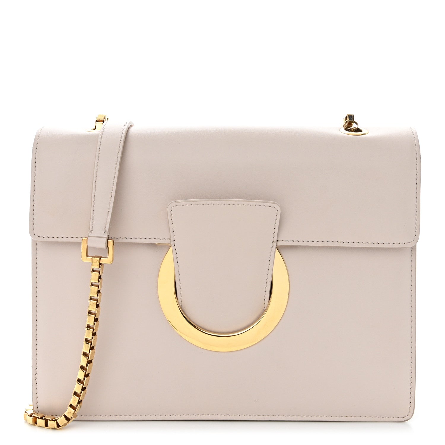 Salvatore Ferragamo Calfskin Medium Thalia Flap Shoulder Bag New Bisque 1 of 11