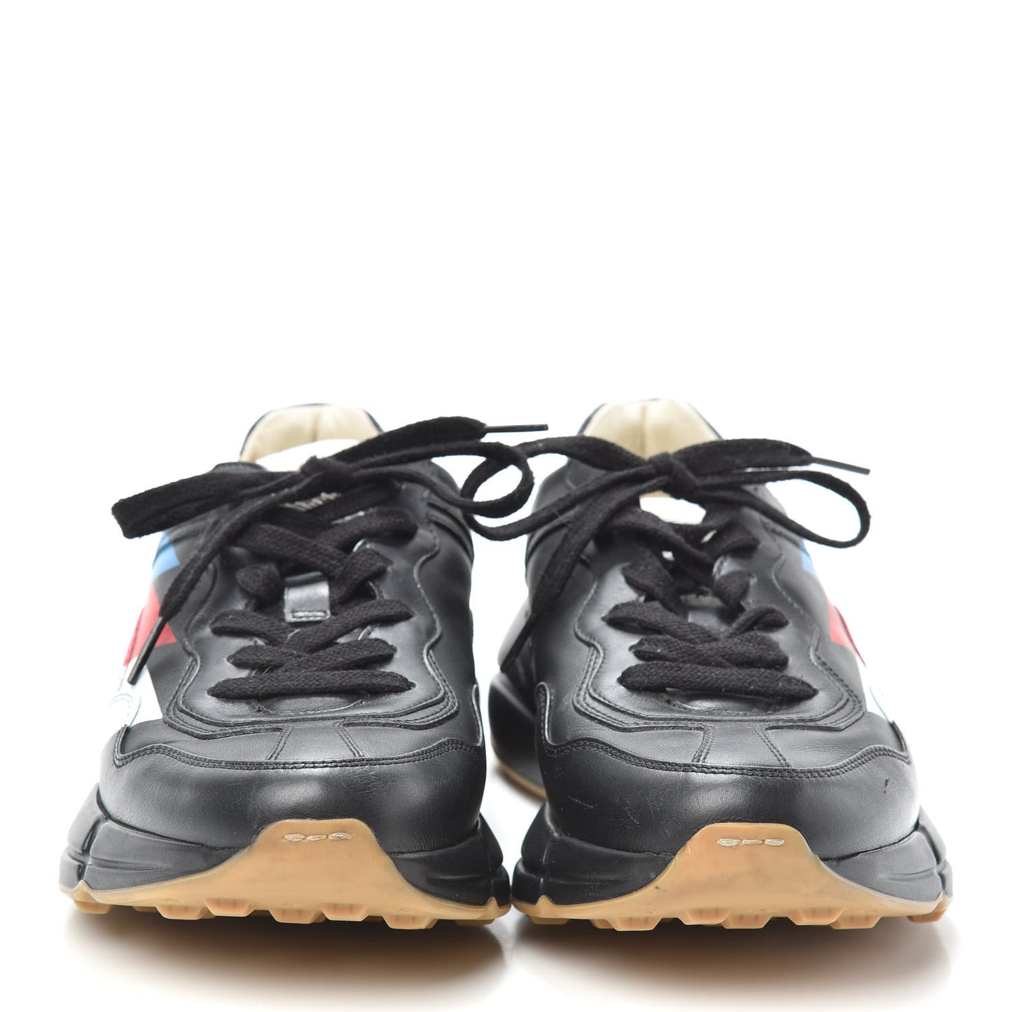 Calfskin Web Printed Mens Rhyton Sneakers 6 Black